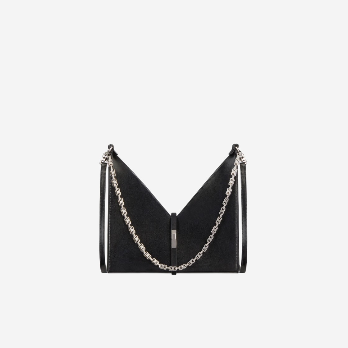 Givenchy Small Cut Out Bag in Box Leather with Chain Black 상세 이미지 1