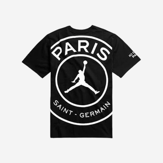 조던 x 파리 생제르맹 로고 티셔츠 블랙 화이트 - 아시아