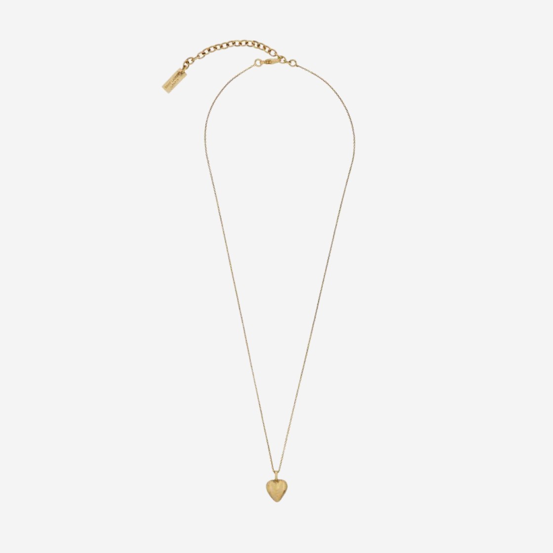 (W) Saint Laurent Heart Pendant Necklace in Metal Aged Gold 상세 이미지 1