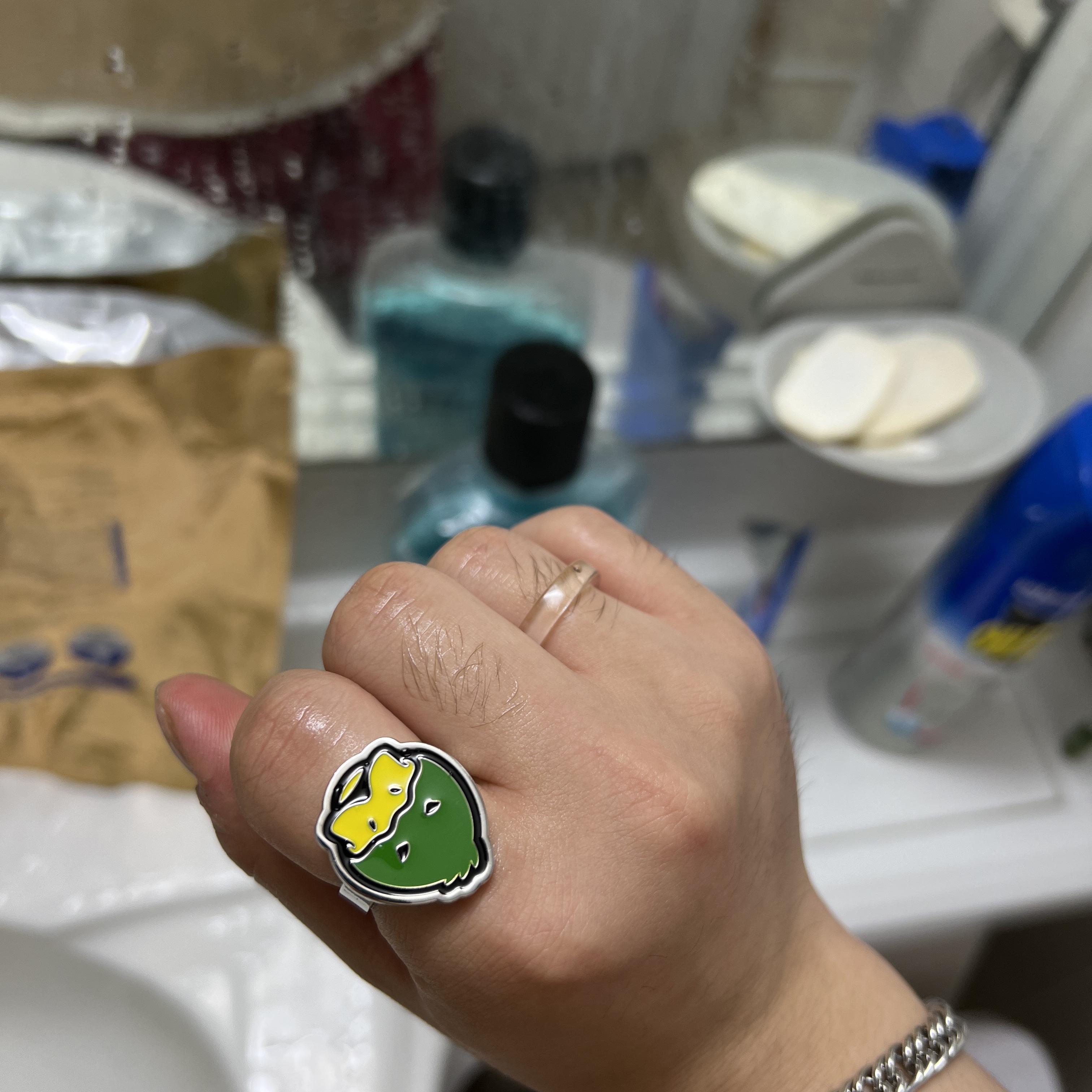 Human Made Animal Ring Duck Green 착용 스타일 - 2