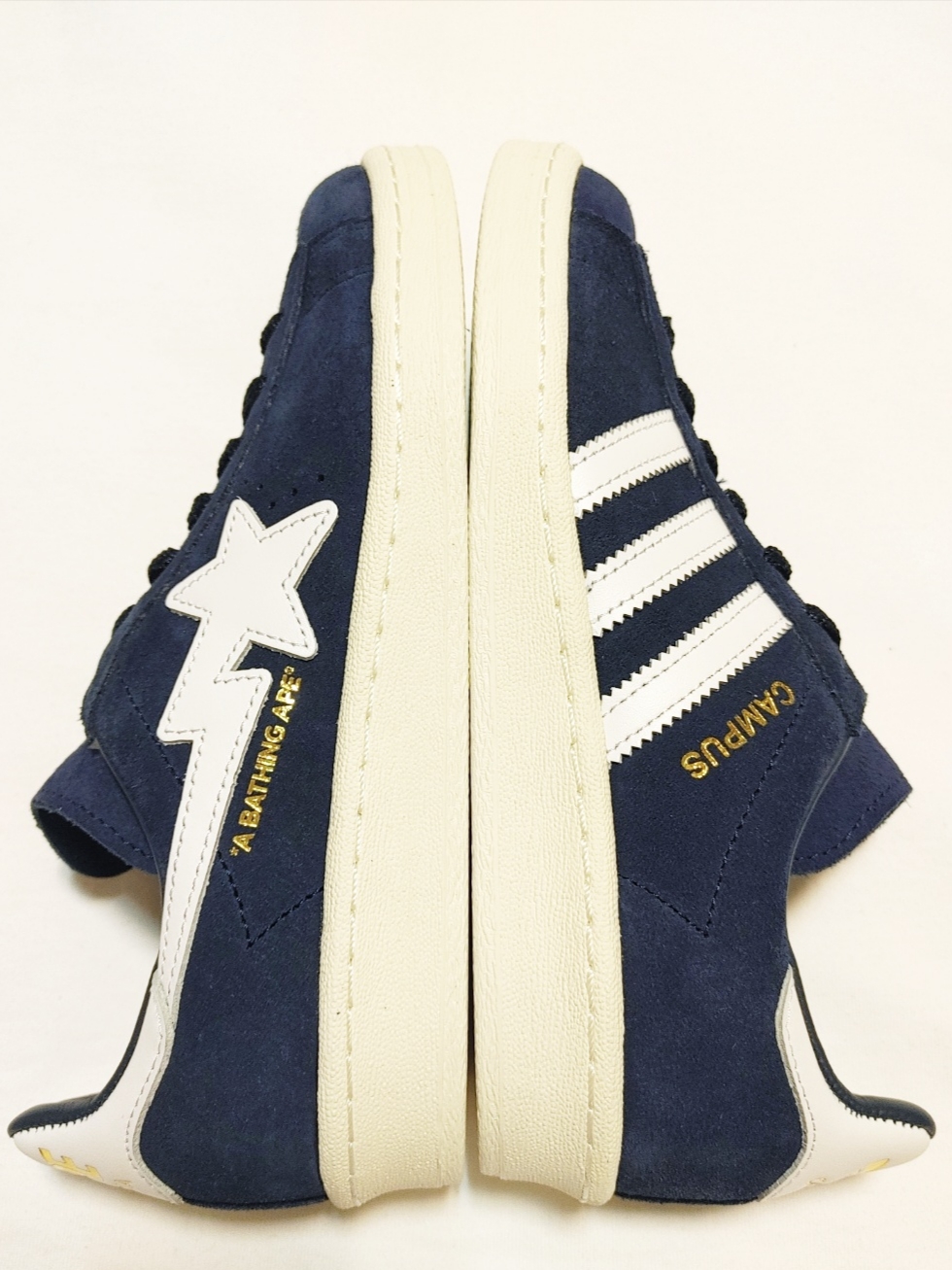 Adidas x BAPE Campus 80s Collegiate Navy 착용 스타일