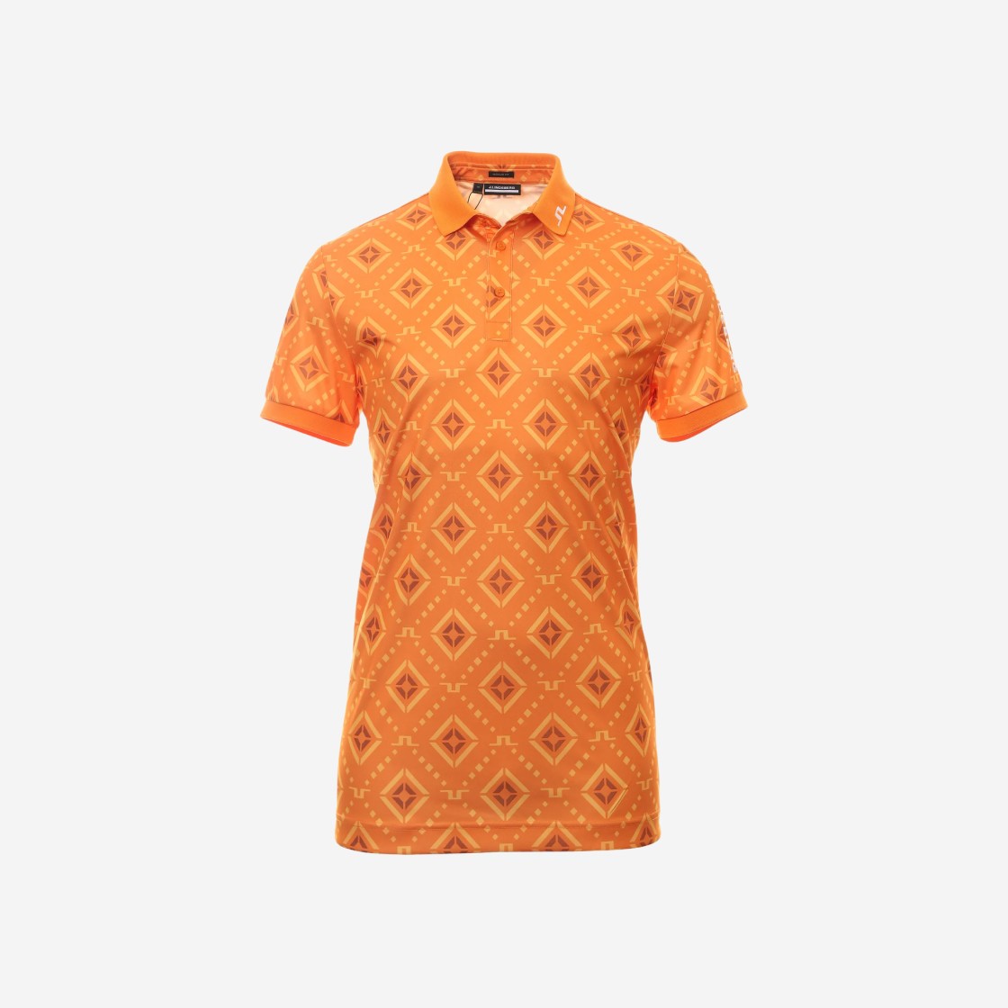 J.Lindeberg Tour Tech Print Polo Orange Diamond Logo 상세 이미지 1