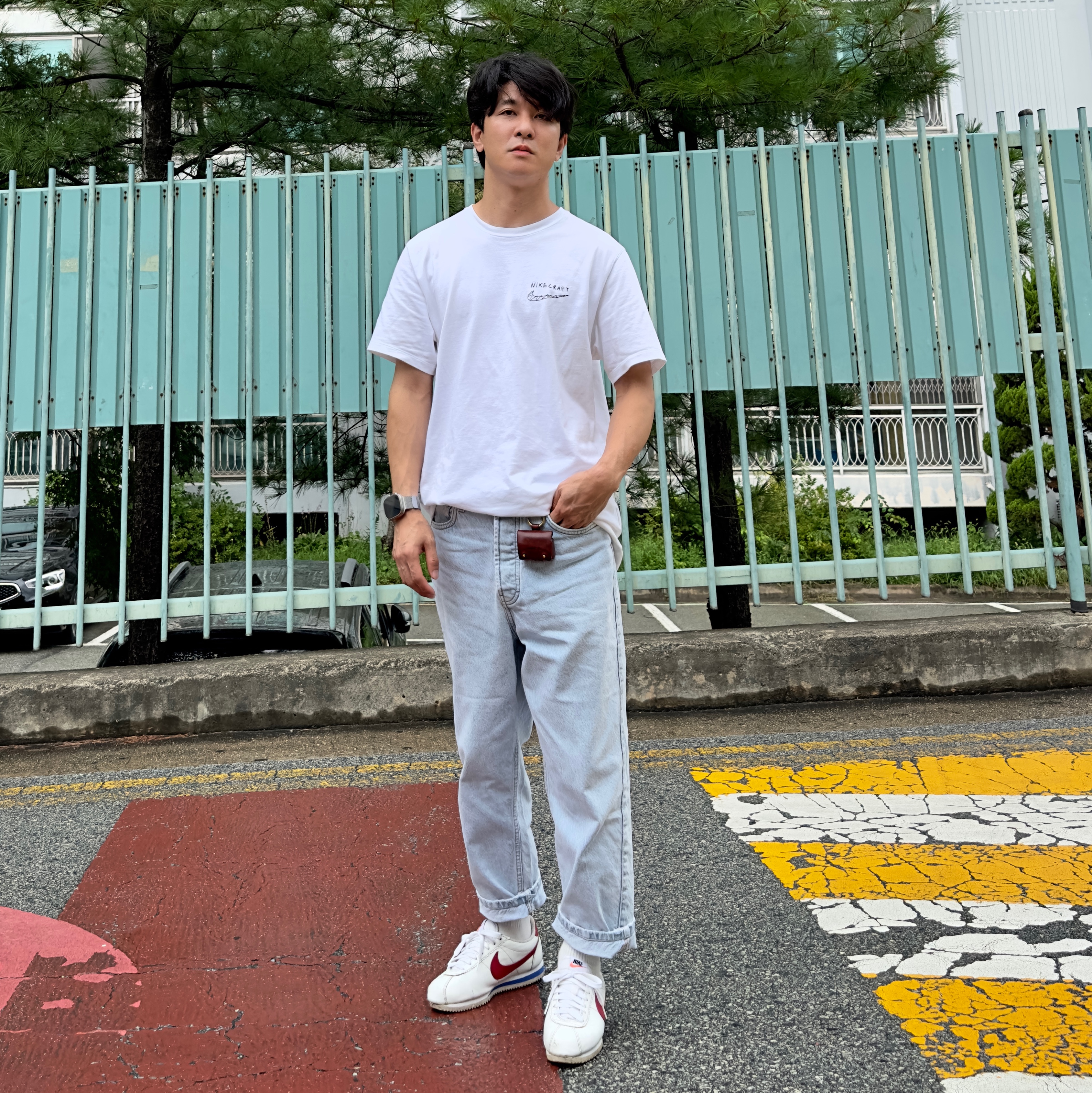 Nike x Tom Sachs Nikecraft Studio T-Shirt White, Nike Classic Cortez Forrest Gump 2017 착용 스타일 - 1