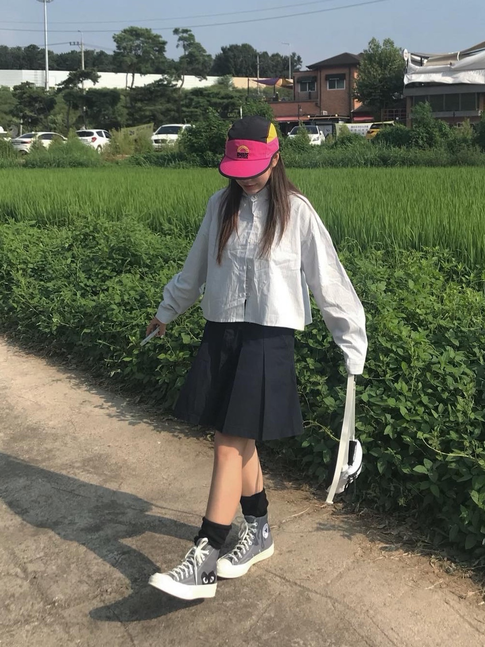 Converse x Play Comme des Garcons Chuck 70 Hi Steel Gray, Arc'teryx Mantis 1 Waistpack Orca 착용 스타일 - 1