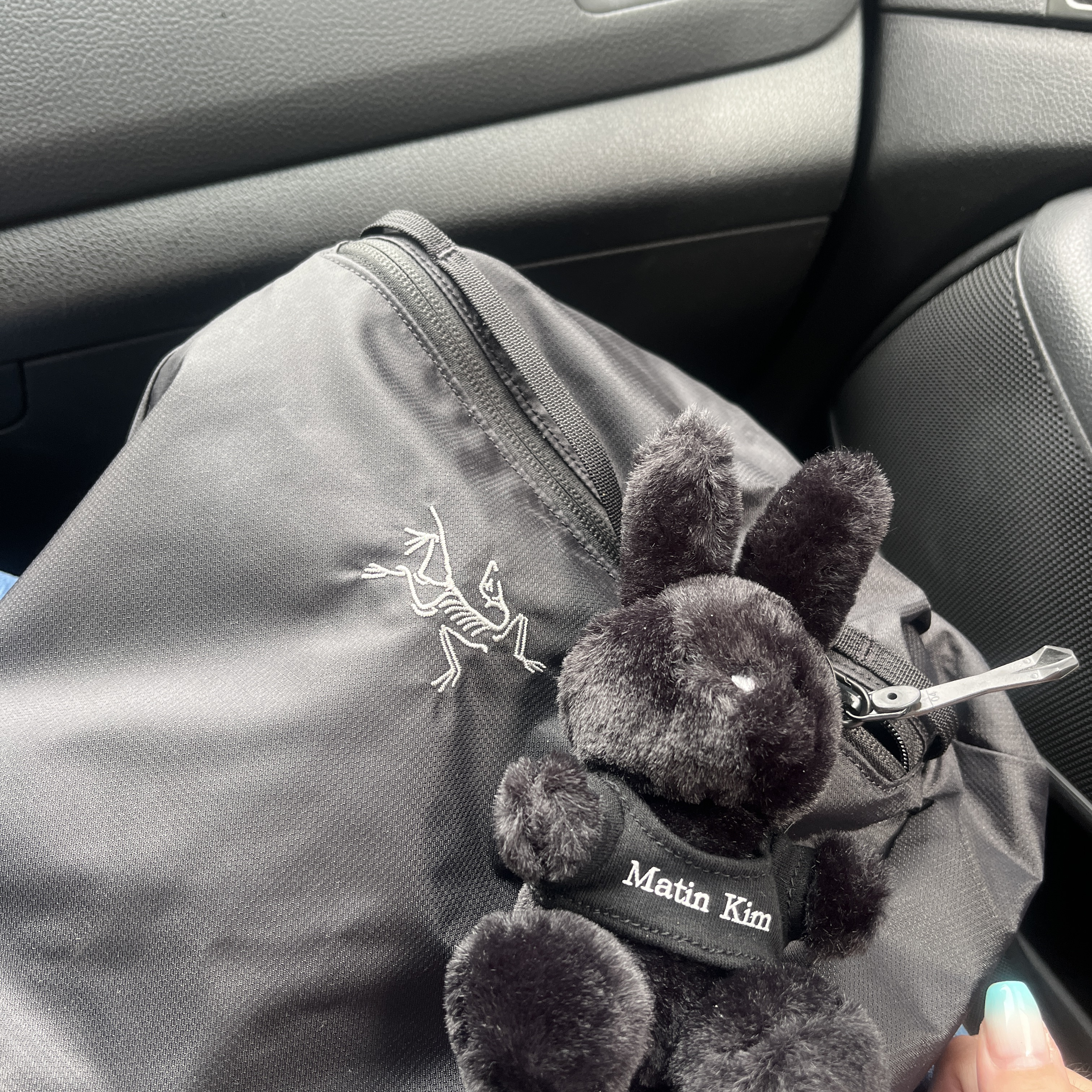 Matin Kim Black Bunny Toy Keyring Black, Arc'teryx Heliad 10 Backpack Black 착용 스타일
