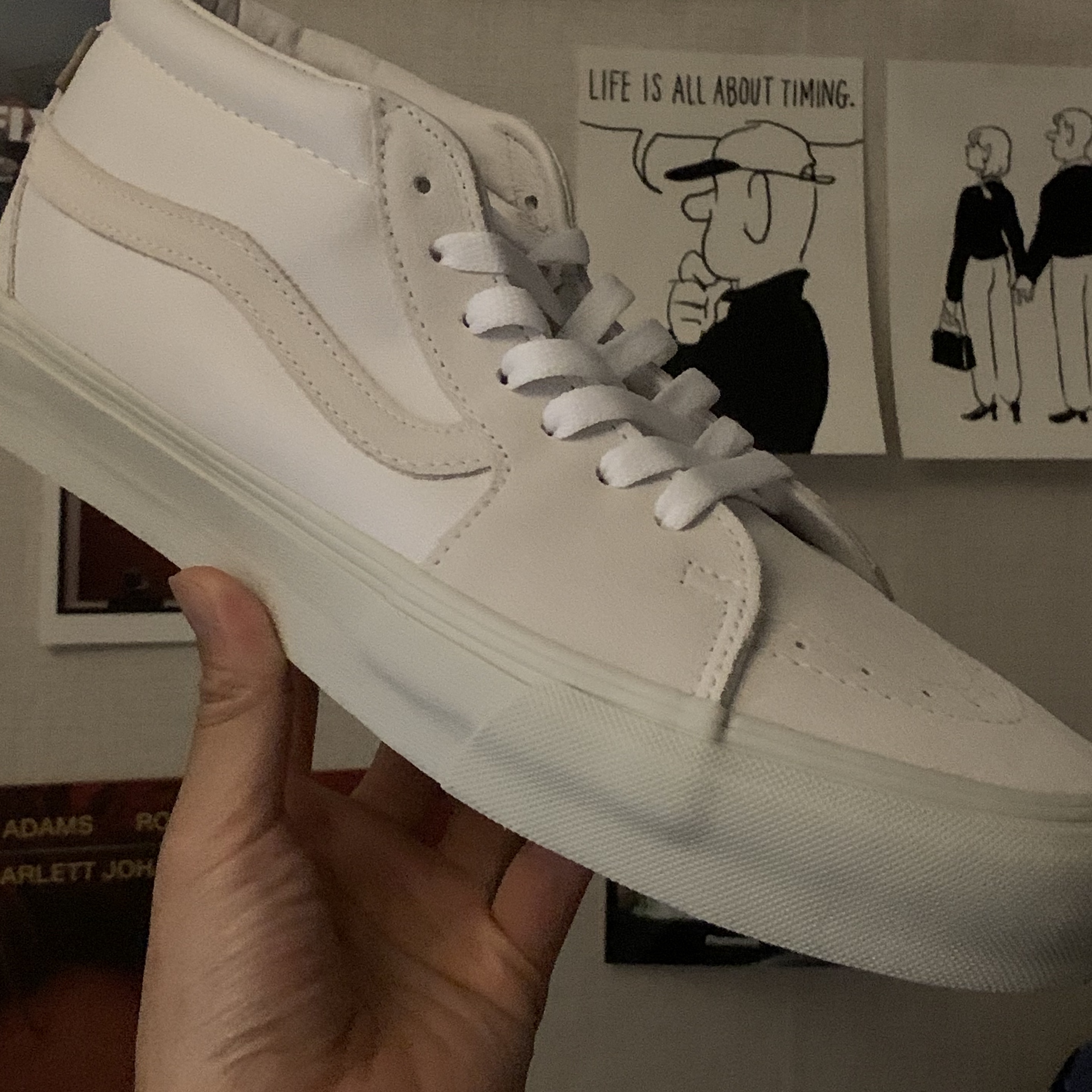 Vans Vault x JJJJound Sk8-Mid LX True White 착용 스타일