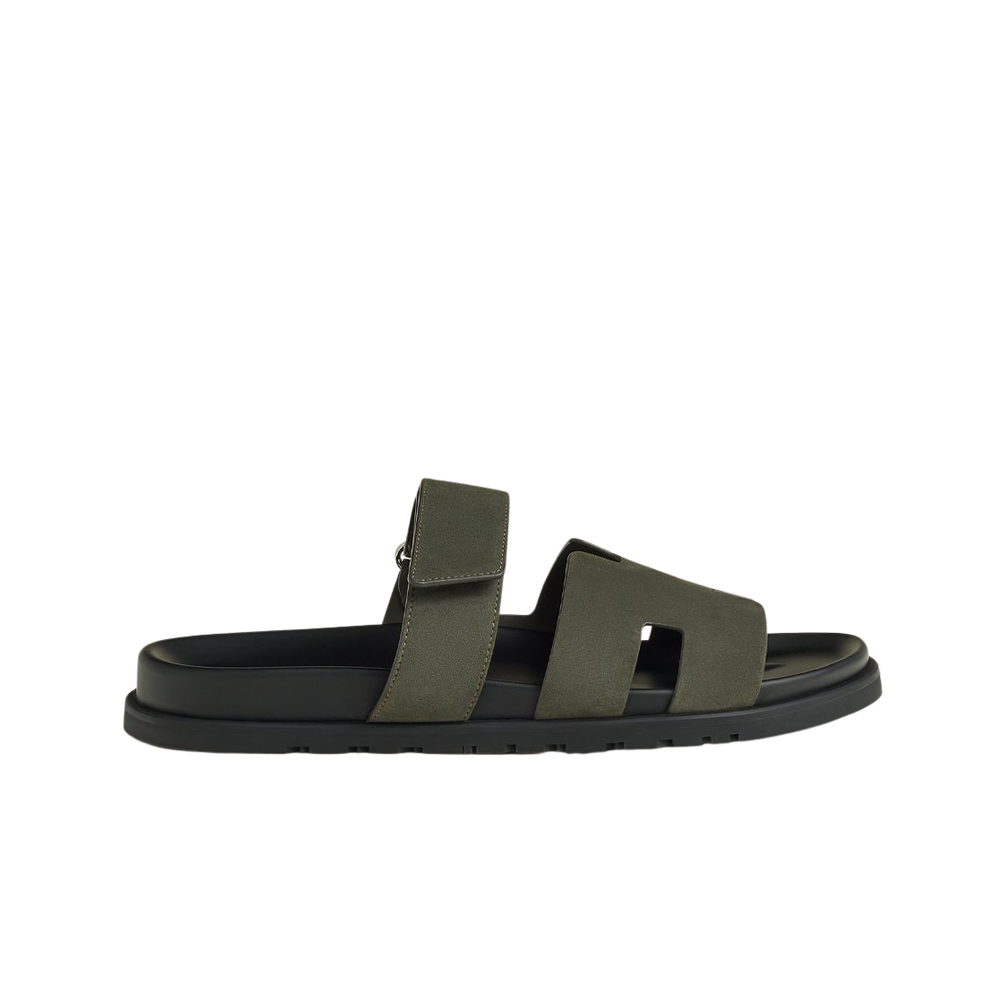 H222856ZH4N Hermes Chypre Sandal Suede Goatskin & Vert Foret