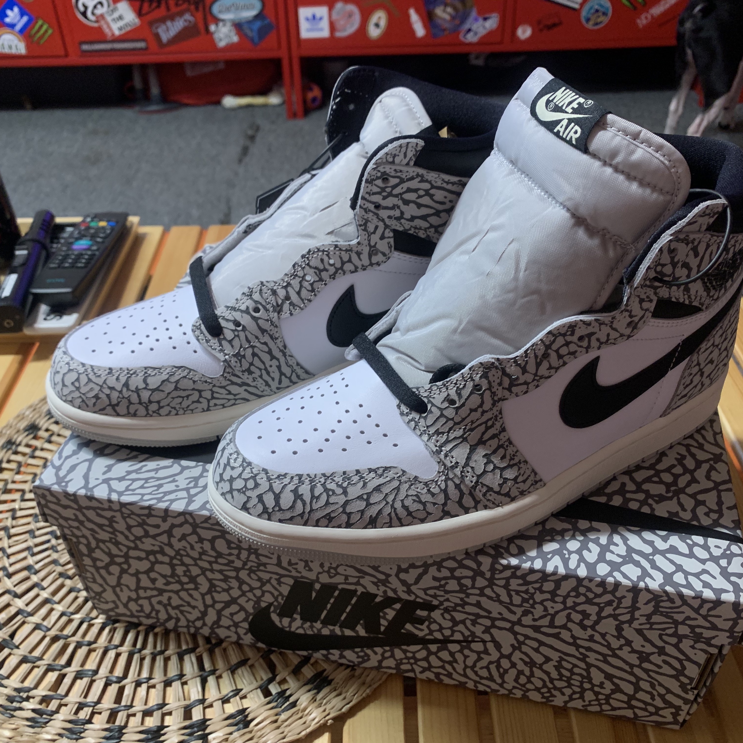 Jordan 1 Retro High White Elephant Print 착용 스타일 - 5