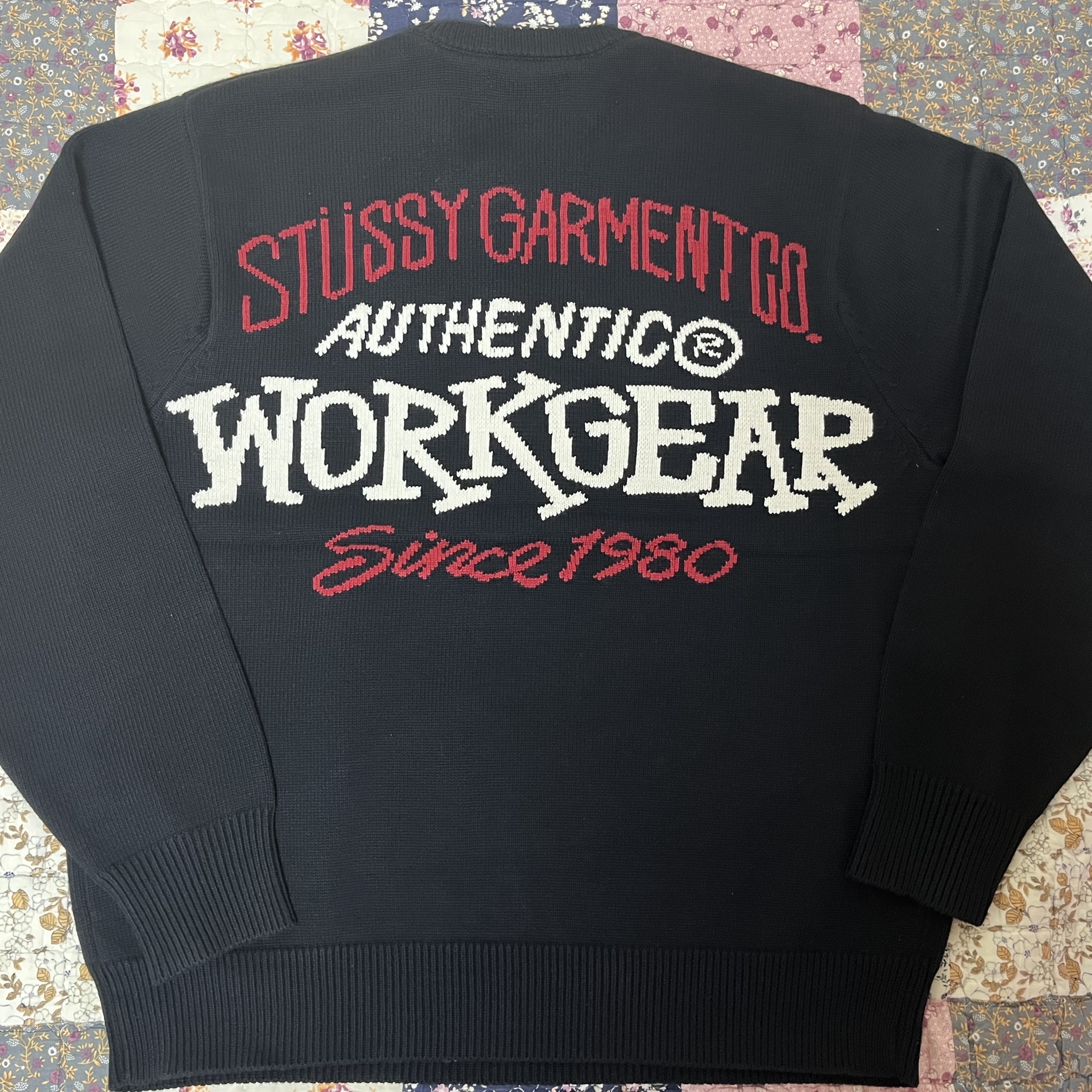 Stussy Authentic Workgear Sweater Black 착용 스타일 - 1
