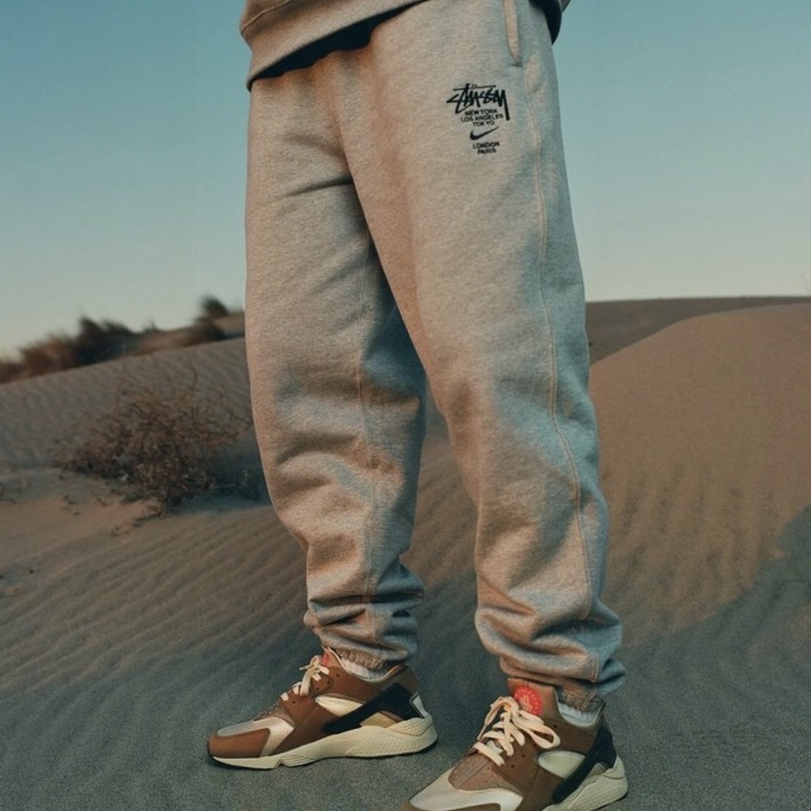 Nike x Stussy NRG ZR Fleece Pants Heather Grey - US/EU 착용 스타일 - 2