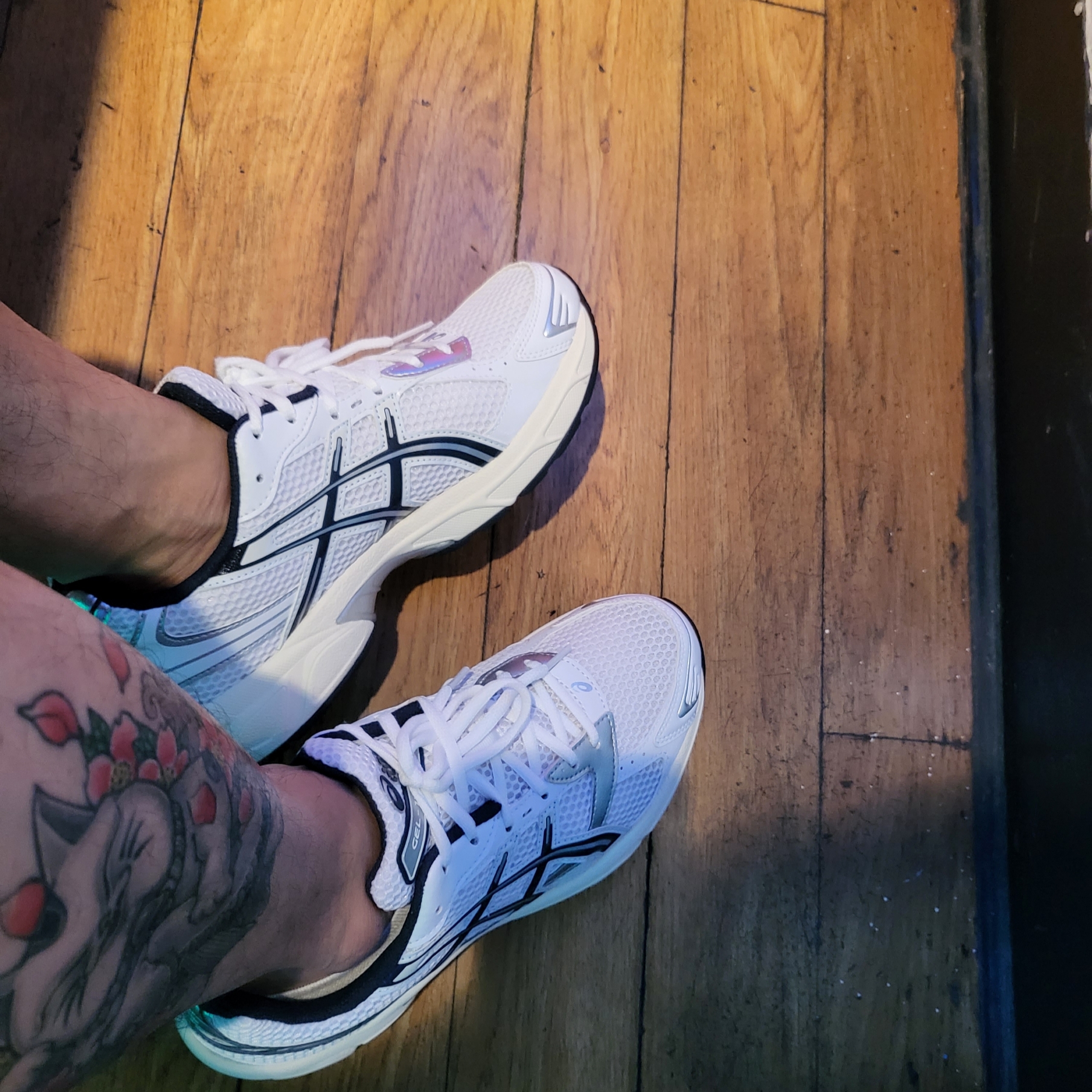 (W) Asics Gel-1130 White Midnight 착용 스타일 - 1