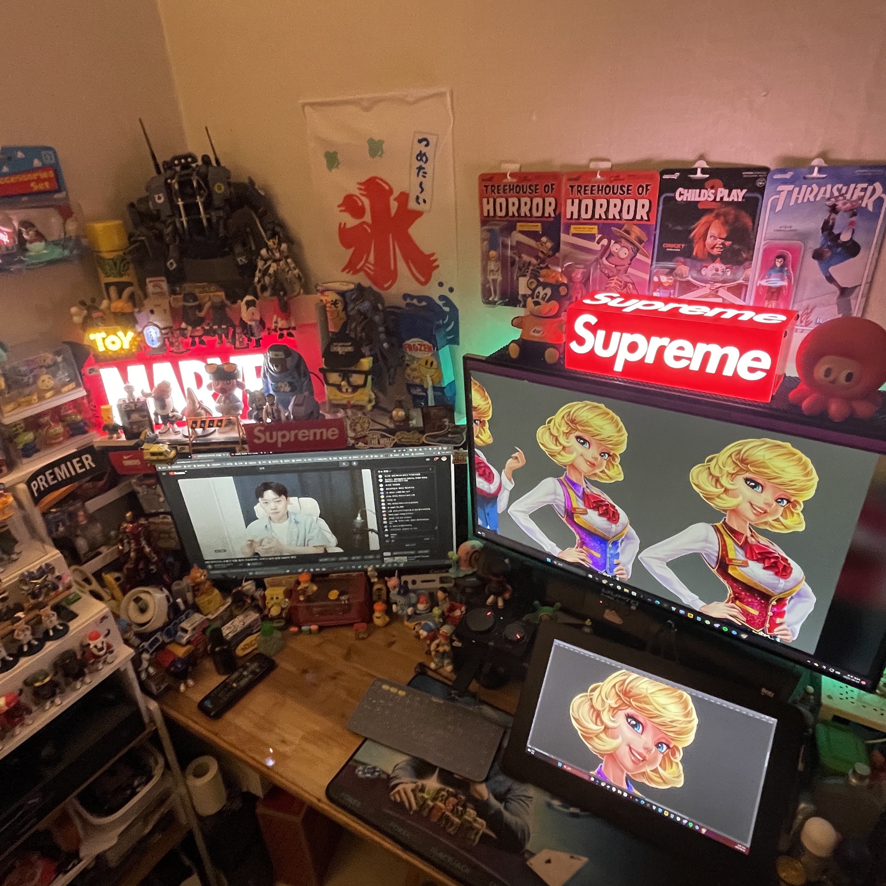 Supreme Box Logo Lamp Red (Korean Ver.) - 23FW, Supreme Magnets (10 Pack) 착용 스타일 - 1