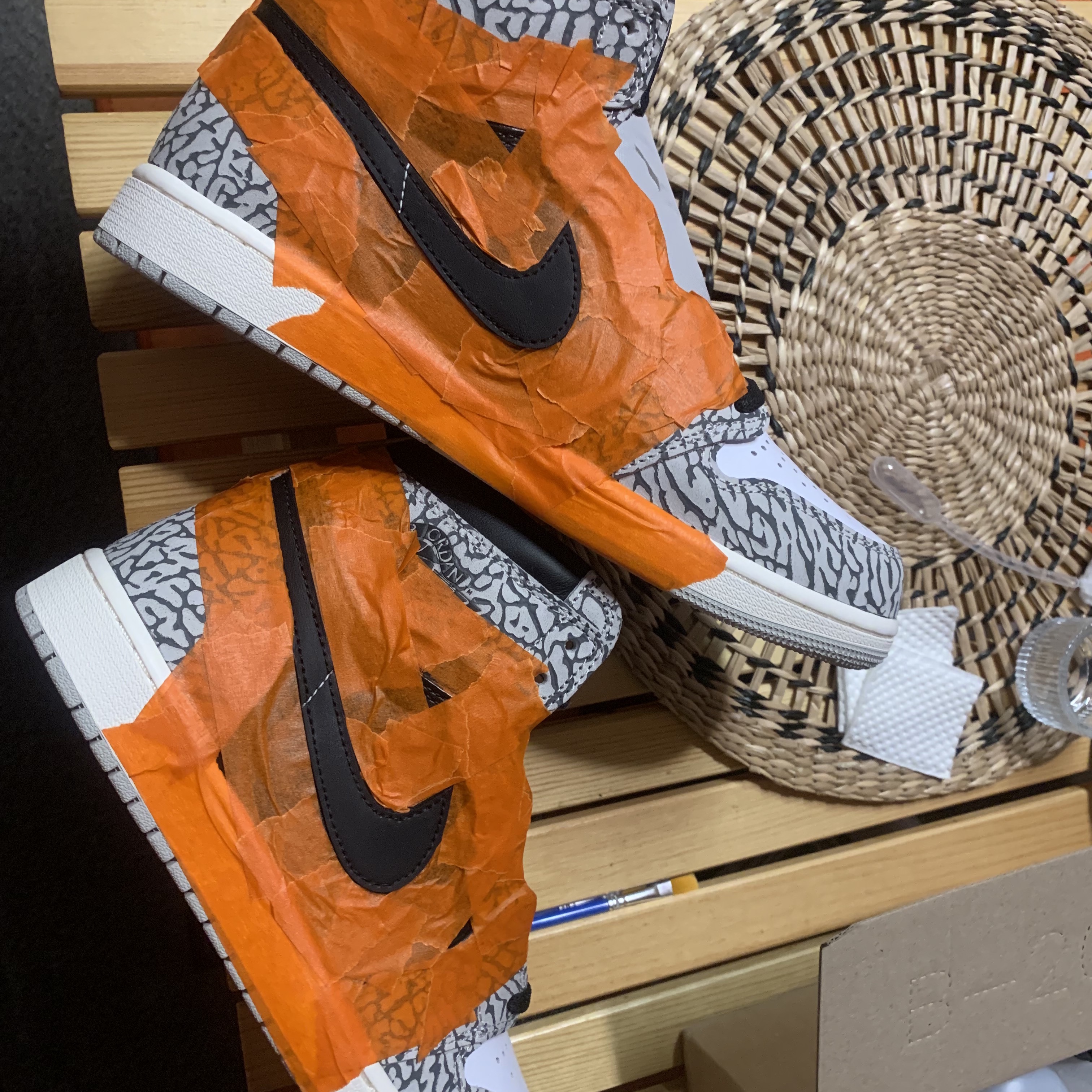 Jordan 1 Retro High White Elephant Print 착용 스타일 - 3