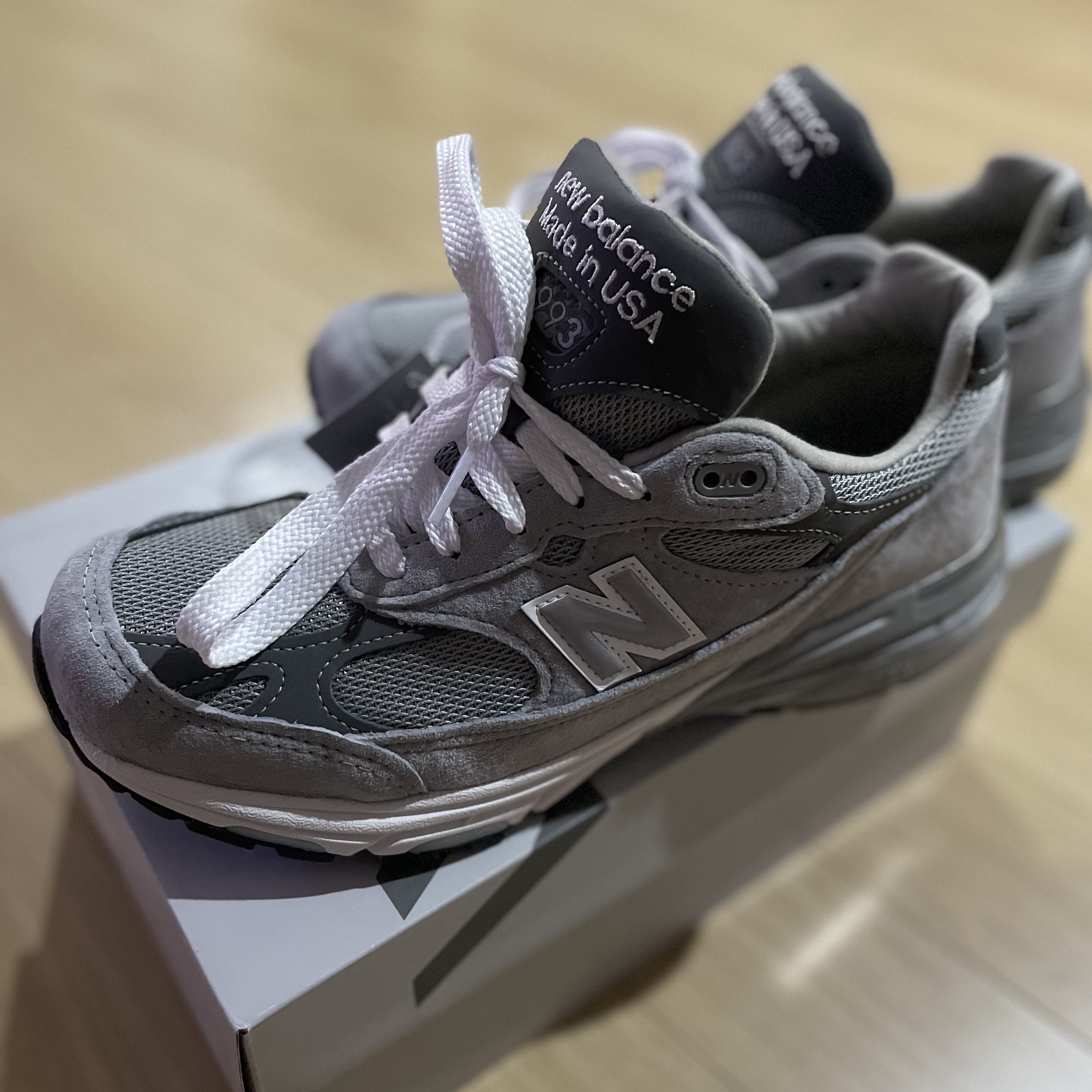 New Balance 993 Made in USA Grey - D Standard 착용 스타일 - 1