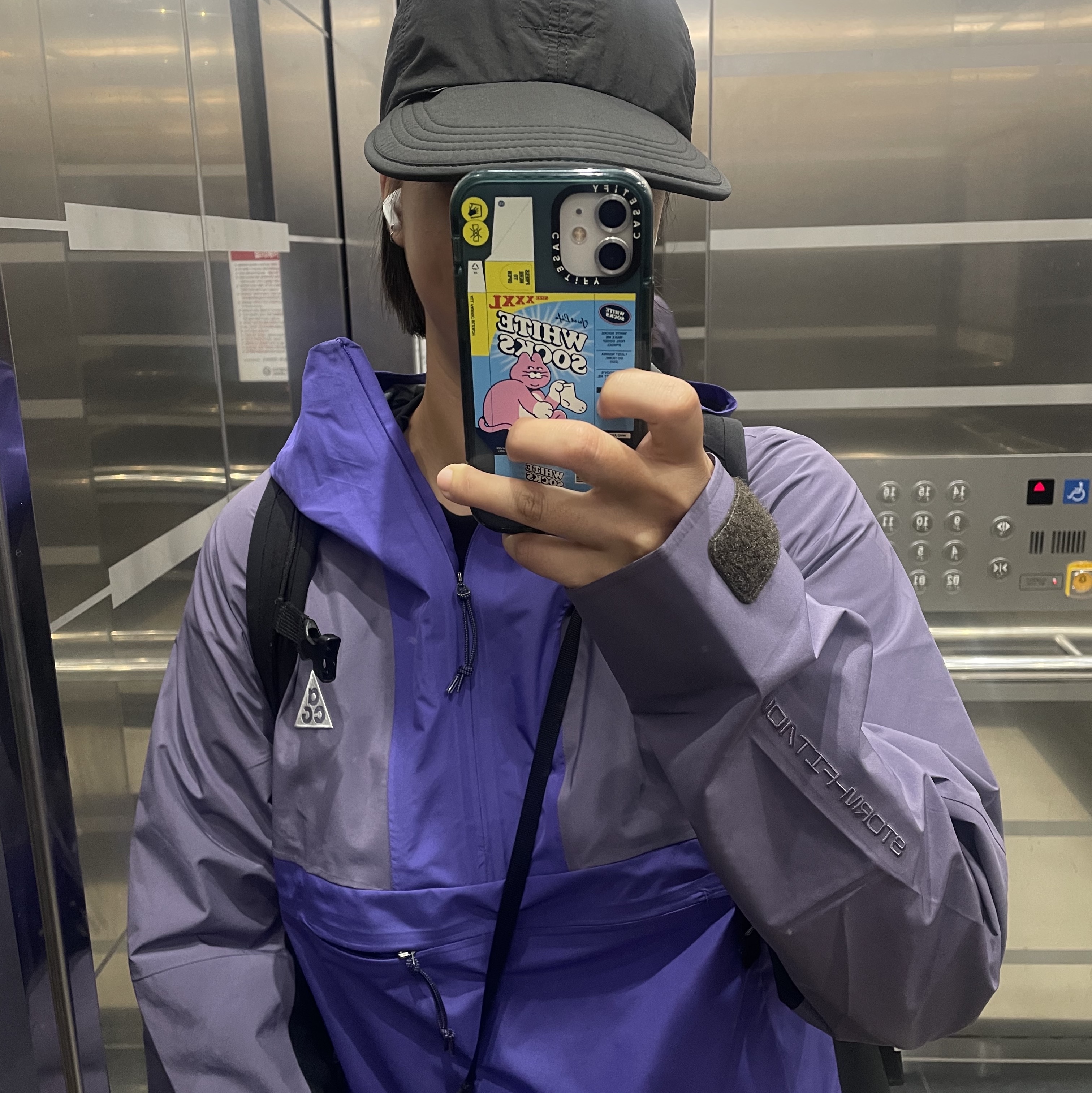 (W) Nike ACG Storm-Fit ADV Cascade Rains Full Zip Shell Jacket Dark Iris - US/EU 착용 스타일