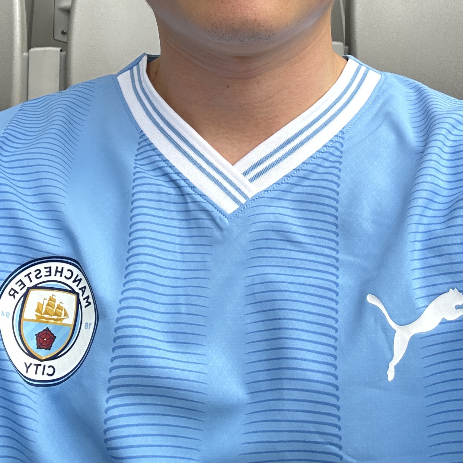 Puma Manchester City 2023/24 Home Authentic Jersey Team Light Blue (Non Marking Ver.) 착용 스타일