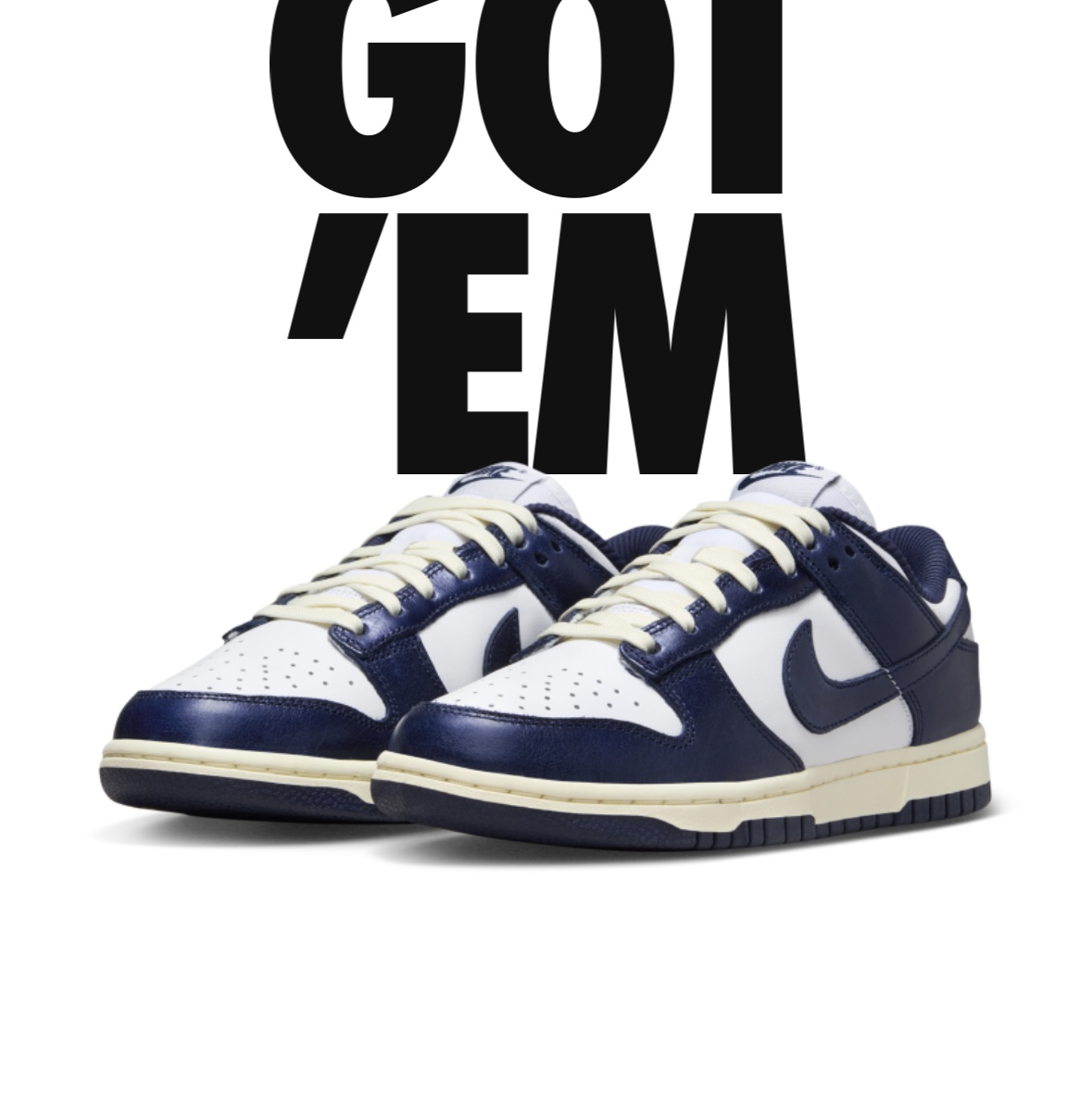(W) Nike Dunk Low PRM Midnight Navy and White 착용 스타일