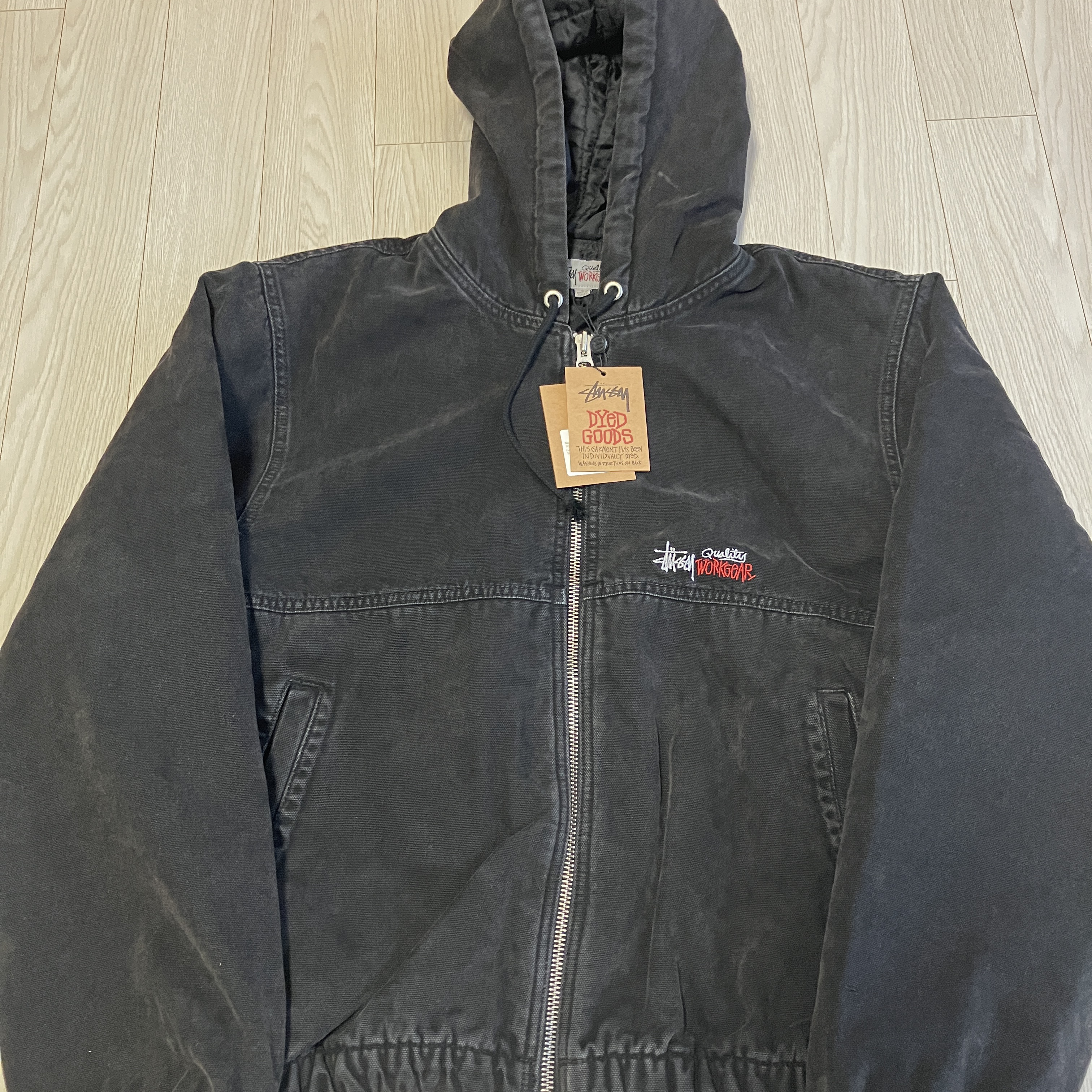 Stussy Insulated Canvas Work Jacket Black 착용 스타일