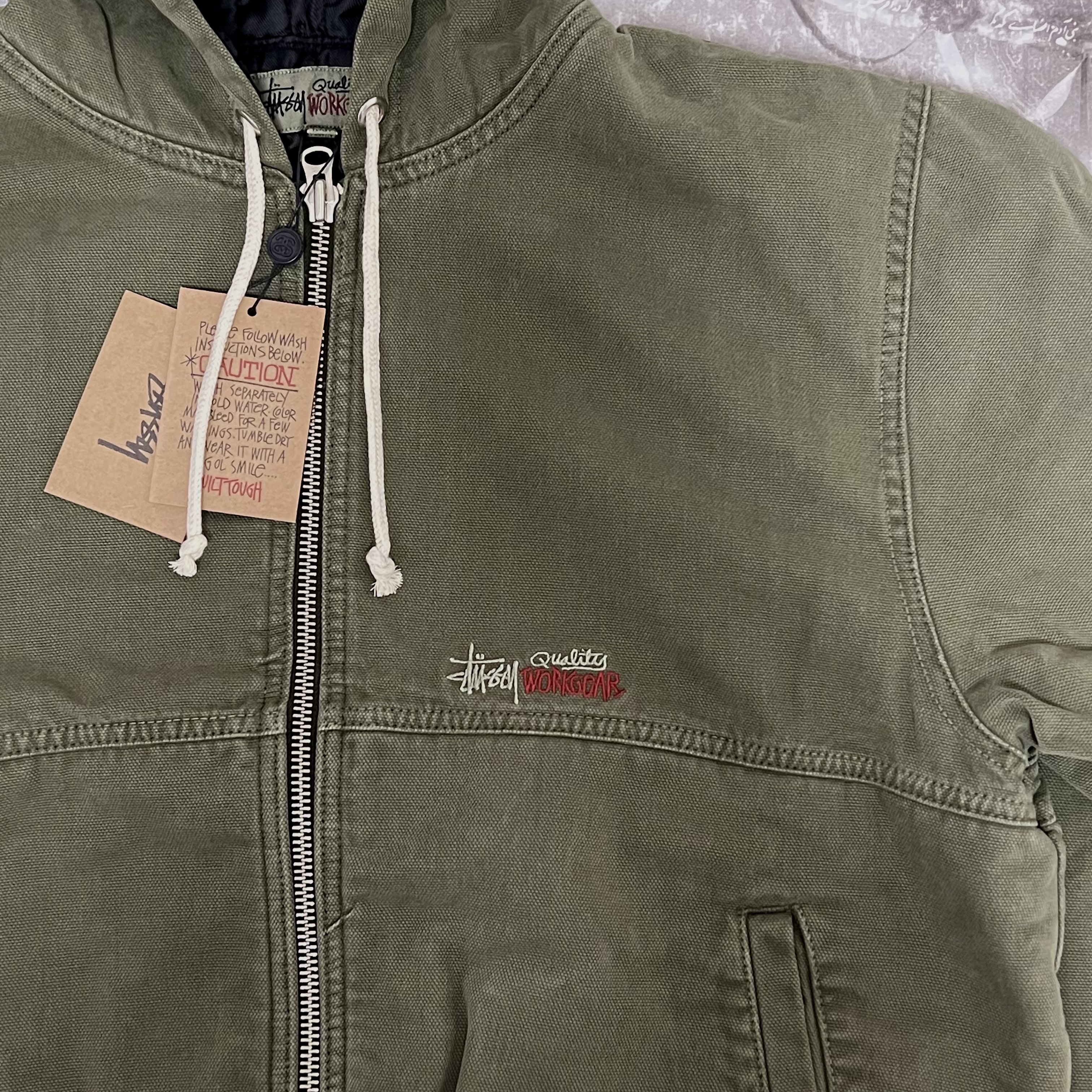 Stussy Insulated Canvas Work Jacket Olive Drab 착용 스타일