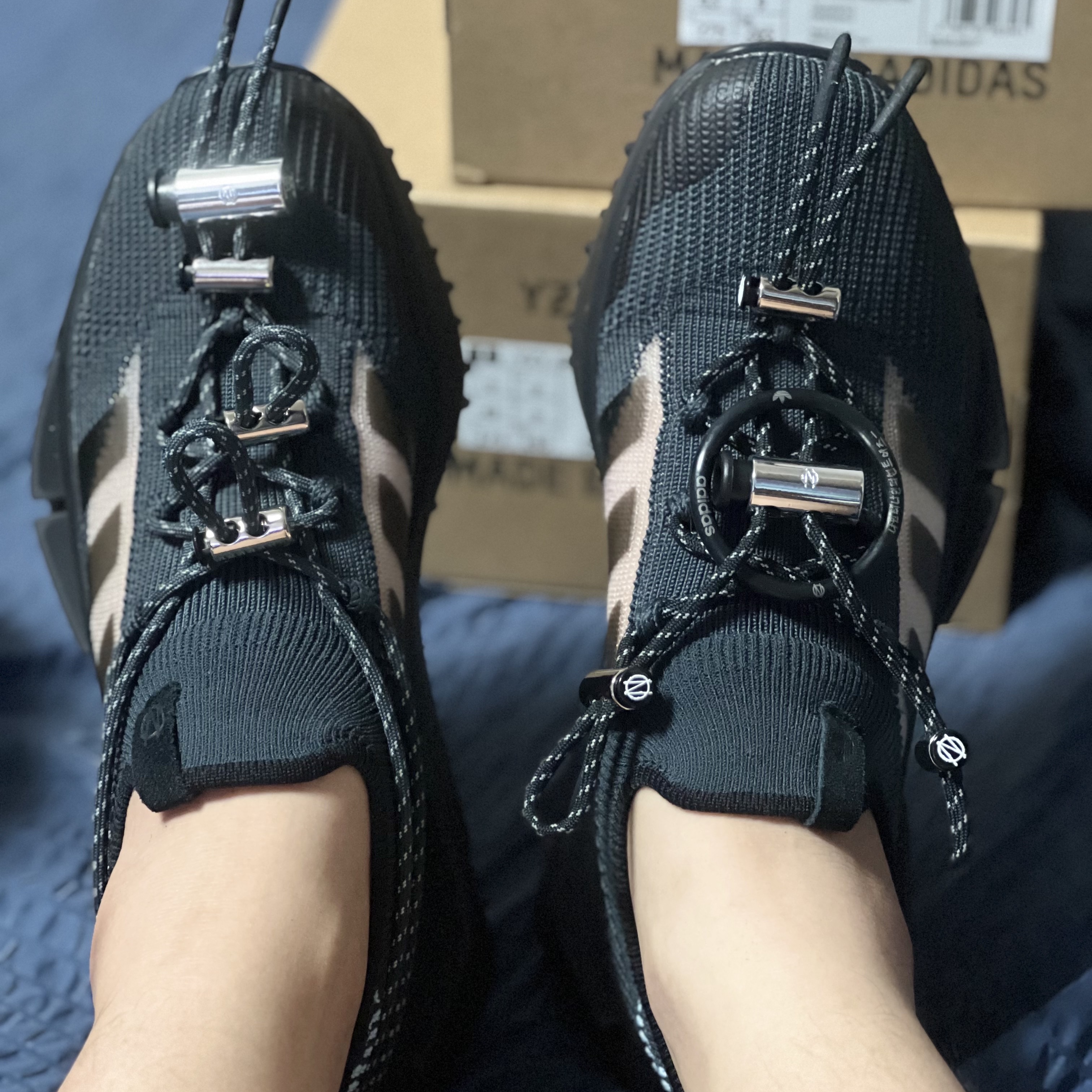Adidas x Bajowoo NMD S1 Carbon Core Black 착용 스타일 - 1