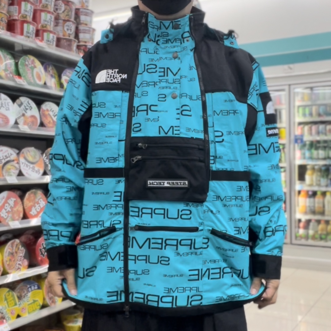 Supreme x The North Face Steep Tech Apogee Jacket Teal - 21FW 착용 스타일 - 2