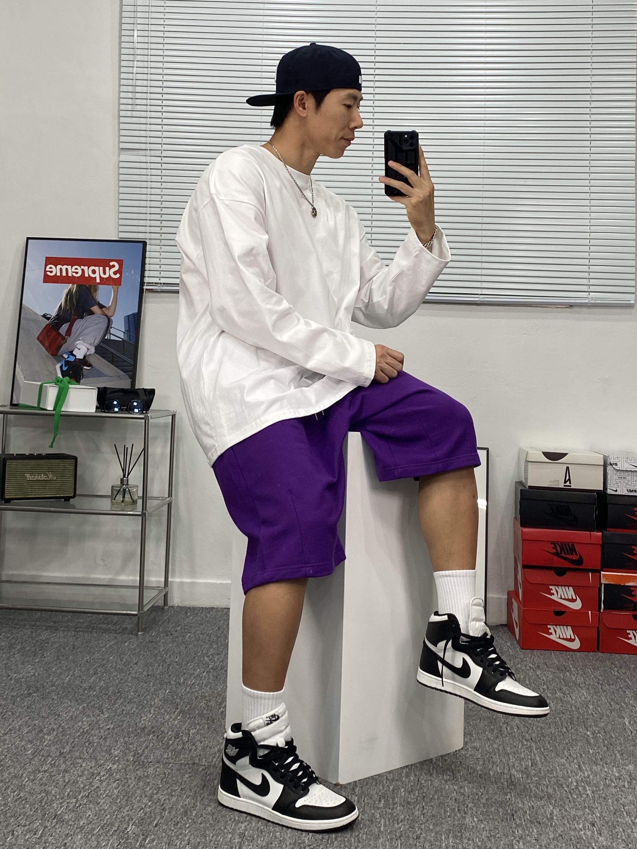 Jordan 1 High 85 Black White 착용 스타일 - 1