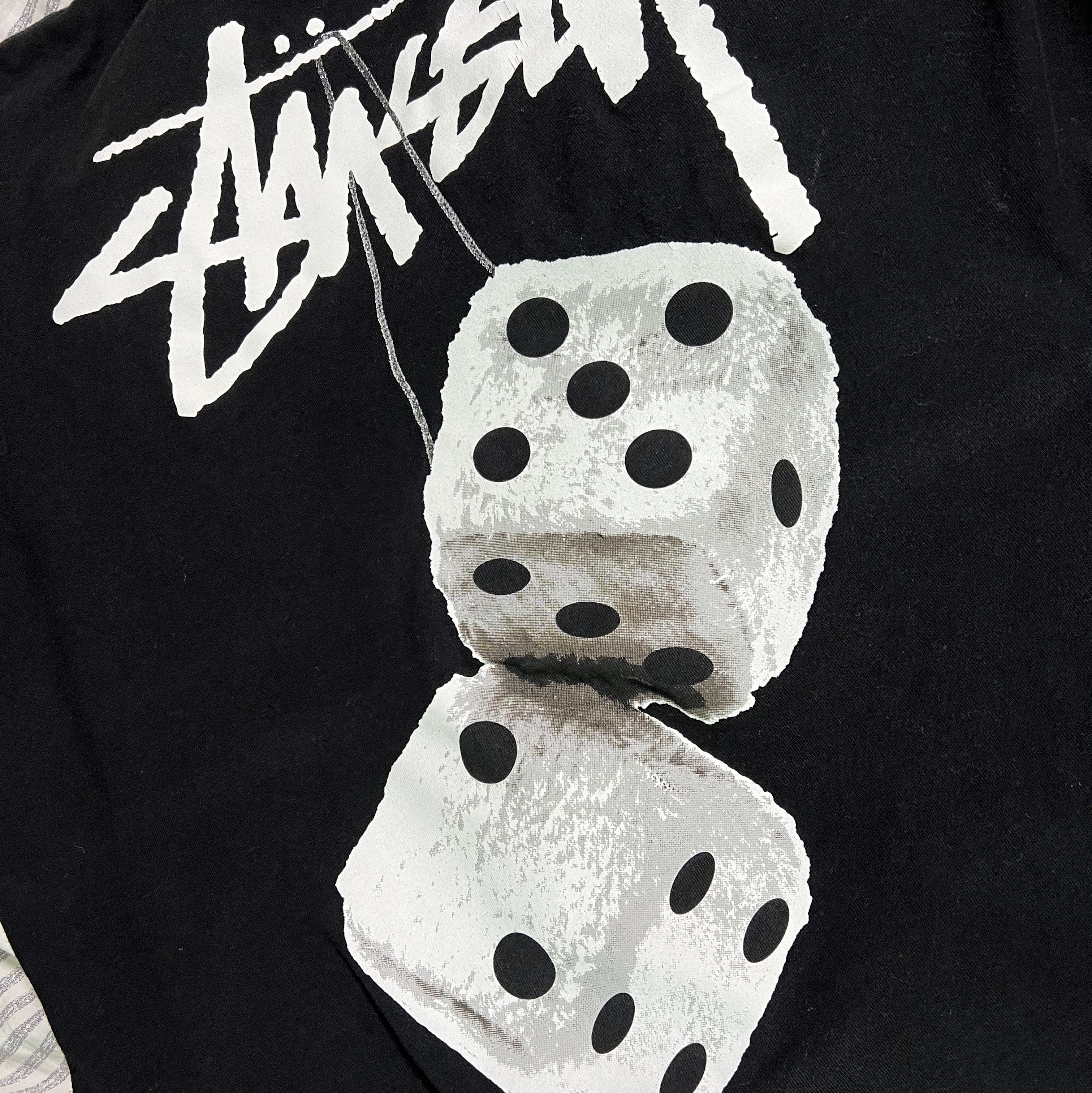 Stussy Fuzzy Dice T-Shirt Black 착용 스타일