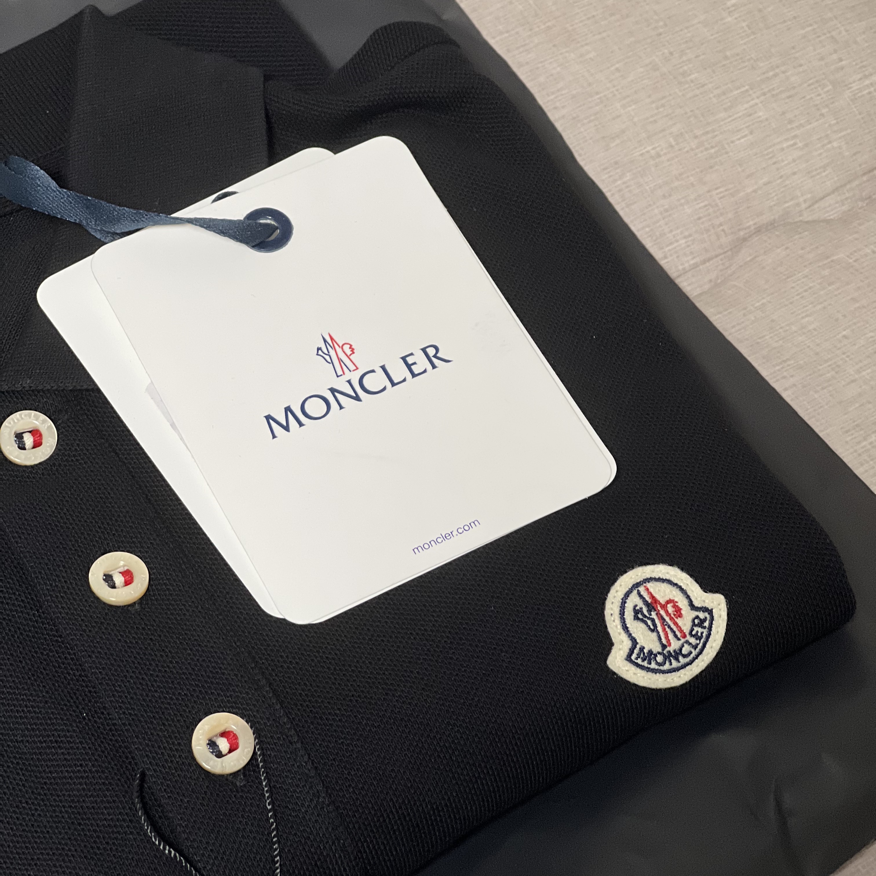 Moncler Logo Polo Shirt Black - 23SS 착용 스타일