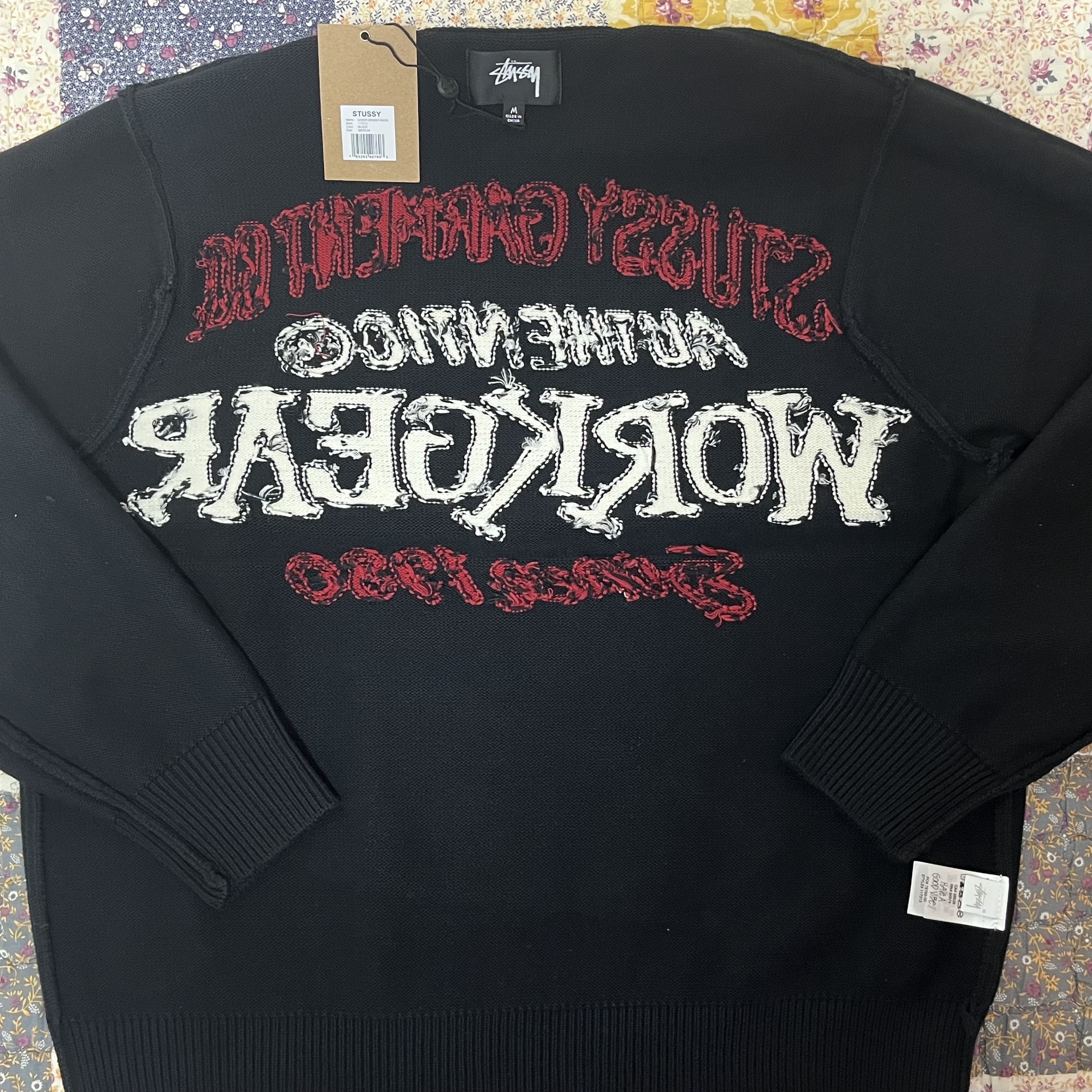 Stussy Authentic Workgear Sweater Black 착용 스타일 - 4
