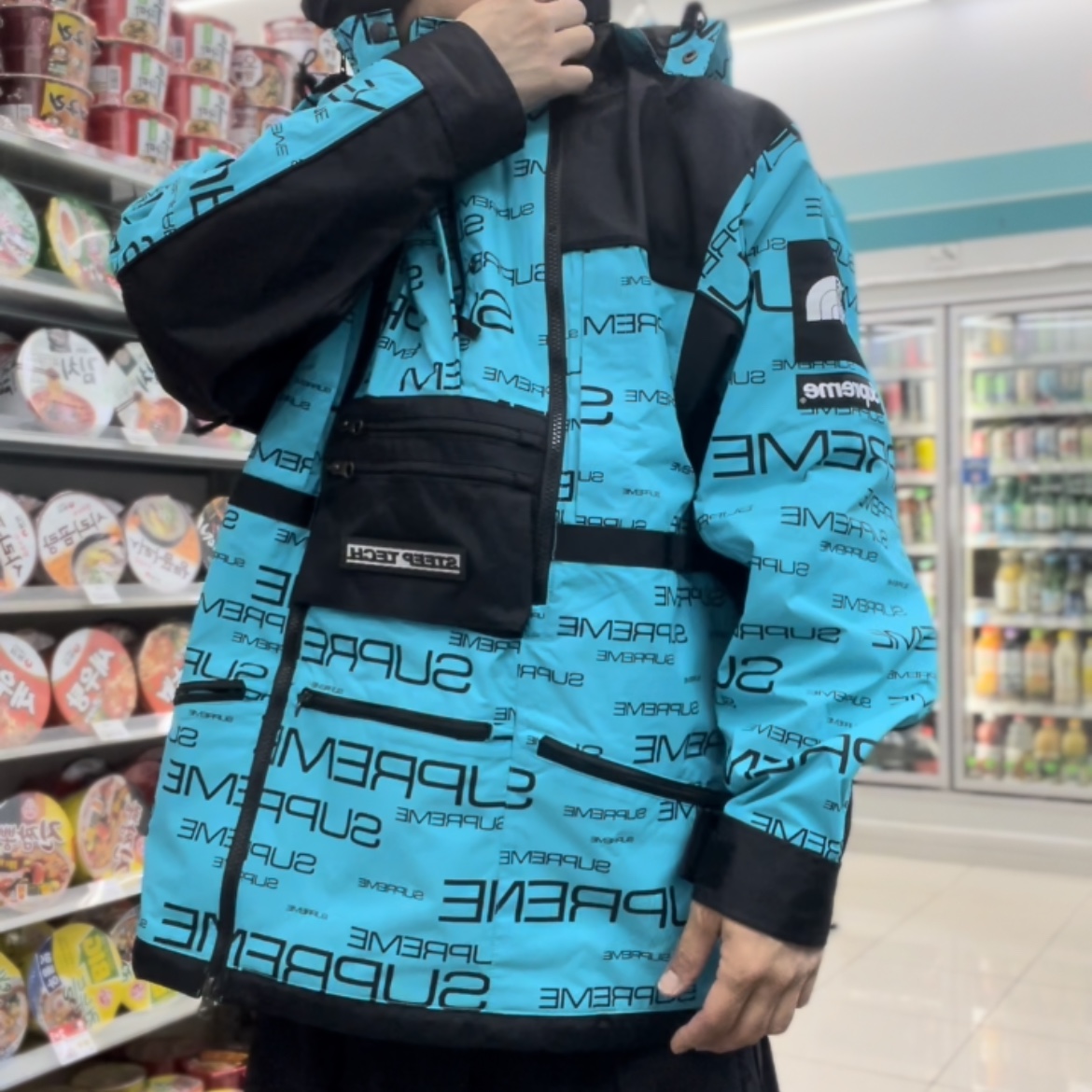 Supreme x The North Face Steep Tech Apogee Jacket Teal - 21FW 착용 스타일 - 4