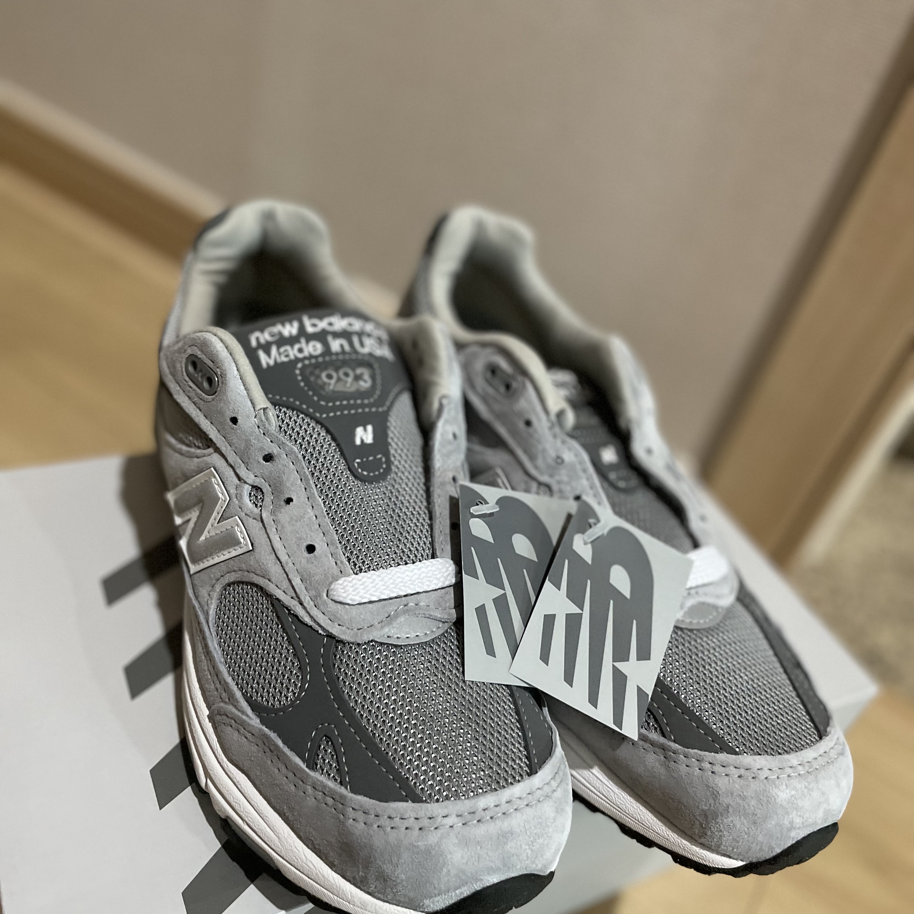 New Balance 993 Made in USA Grey - D Standard 착용 스타일 - 2