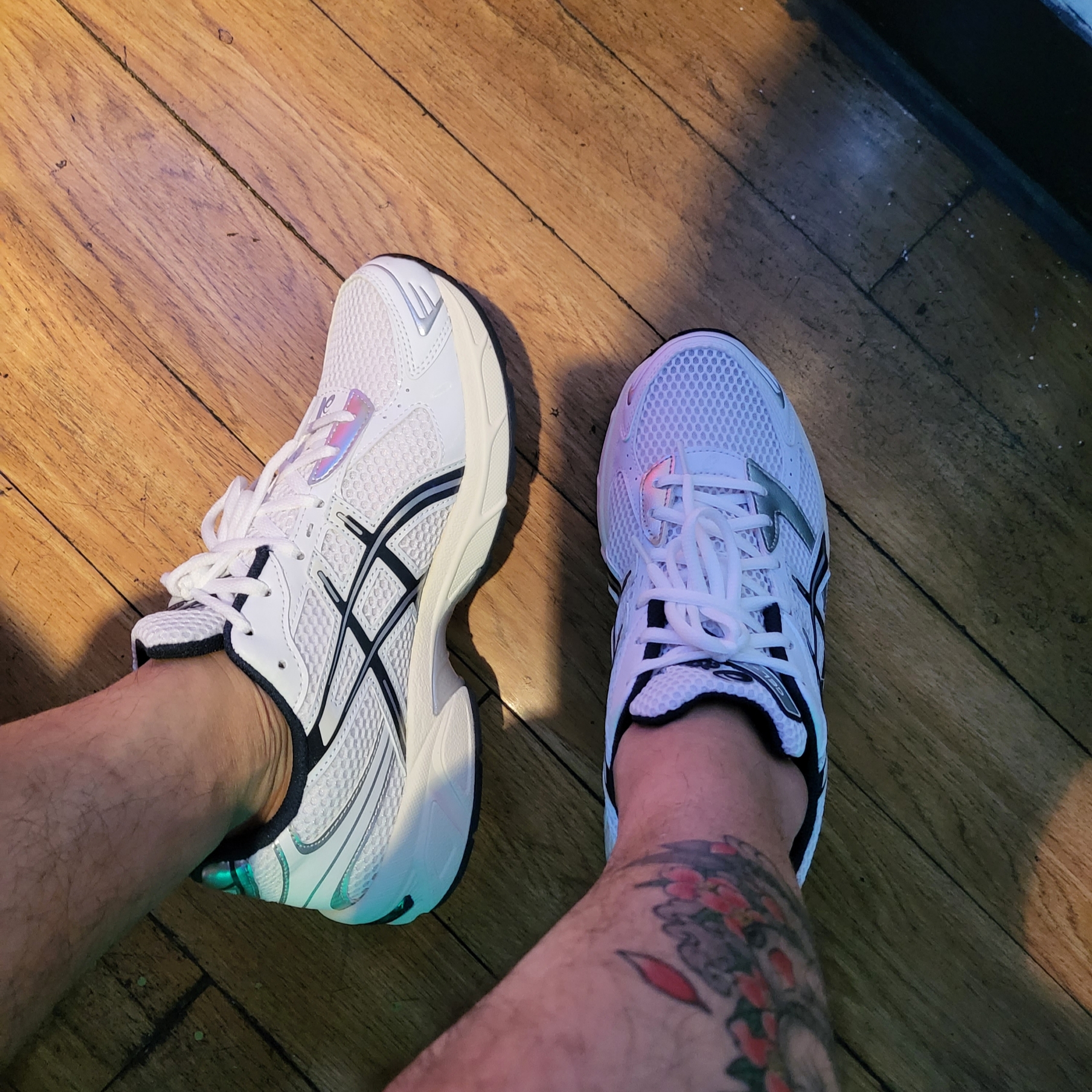 (W) Asics Gel-1130 White Midnight 착용 스타일 - 2