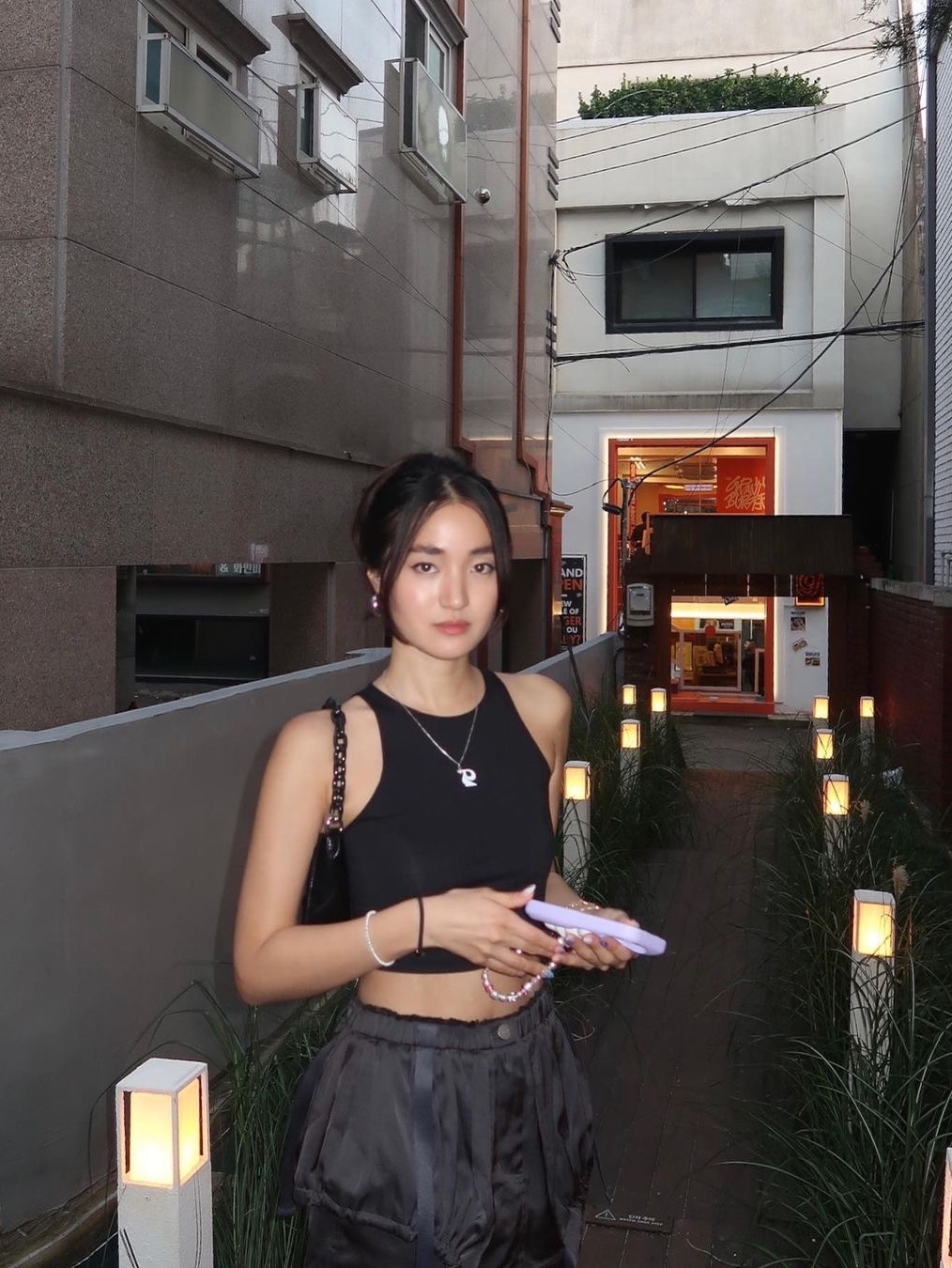 Porta Women Crop Jersey Sleeveless Black, Porta Women Crop Jersey Sleeveless Blue 착용 스타일 - 2