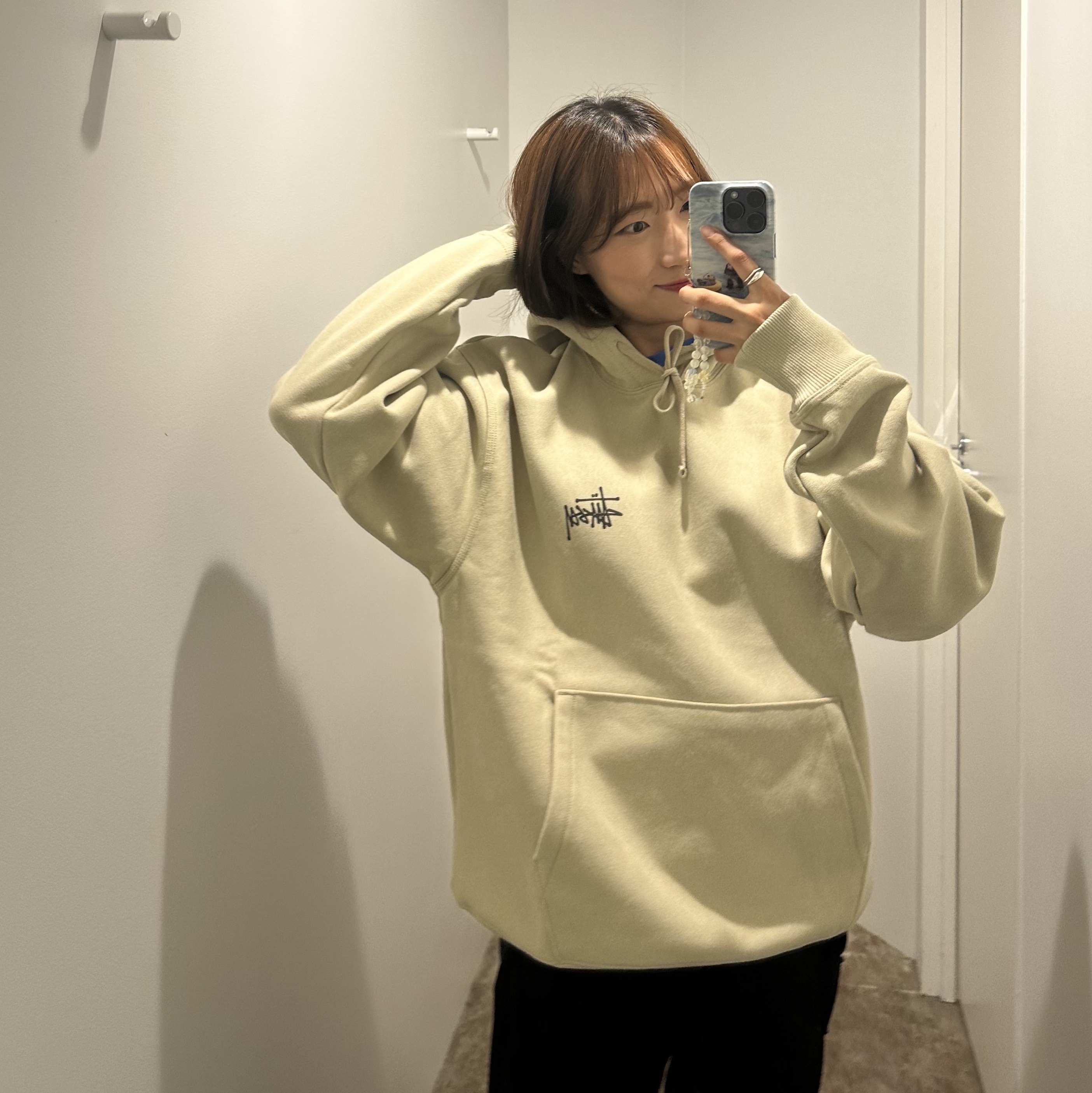 Stussy Basic Stussy Pigment Dyed Hoodie Artichoke 착용 스타일 - 1