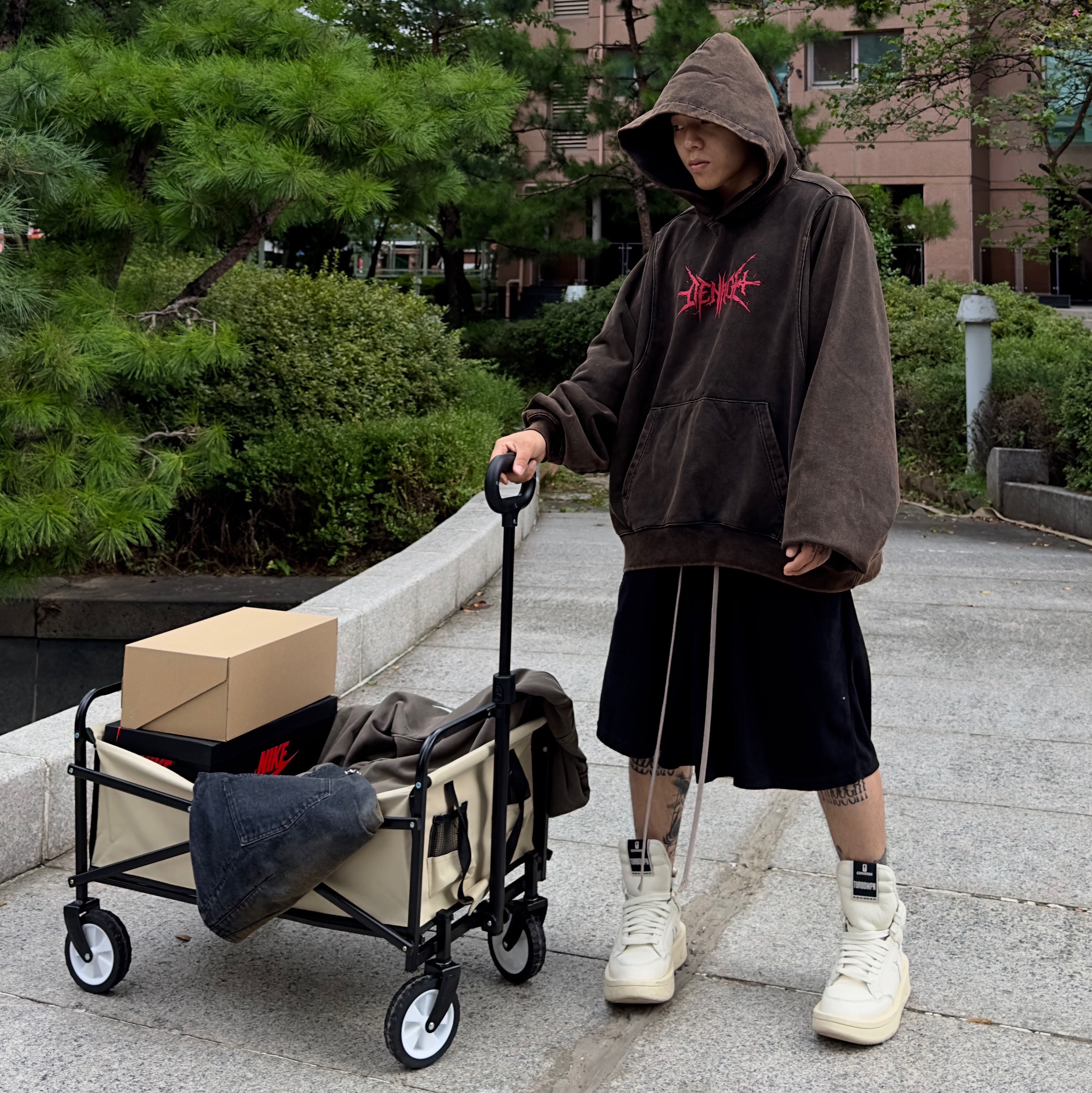 Converse x Drkshdw Turbowpn Egret 착용 스타일 - 2