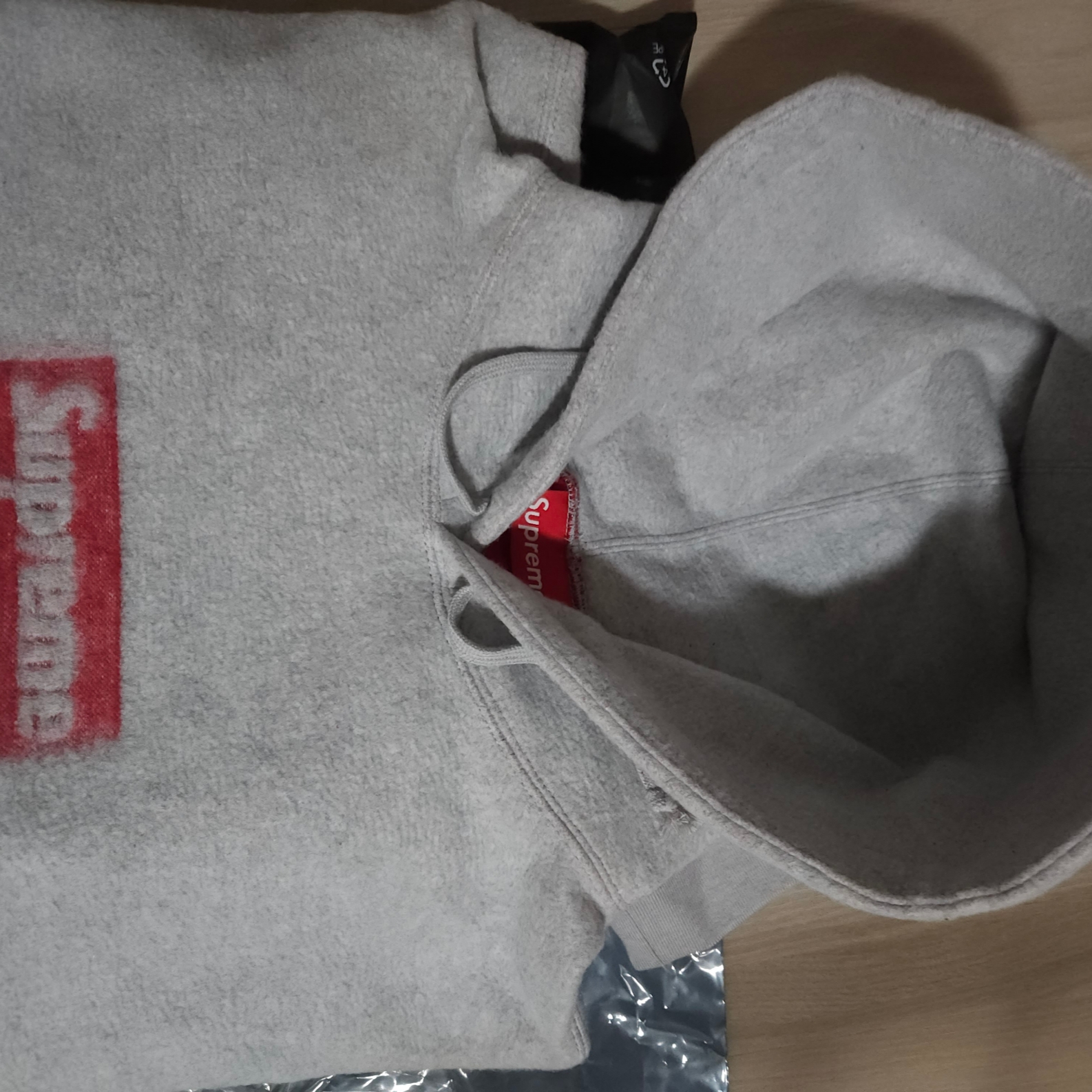 Supreme Inside Out Box Logo Hooded Sweatshirt Heather Grey - 23SS 착용 스타일