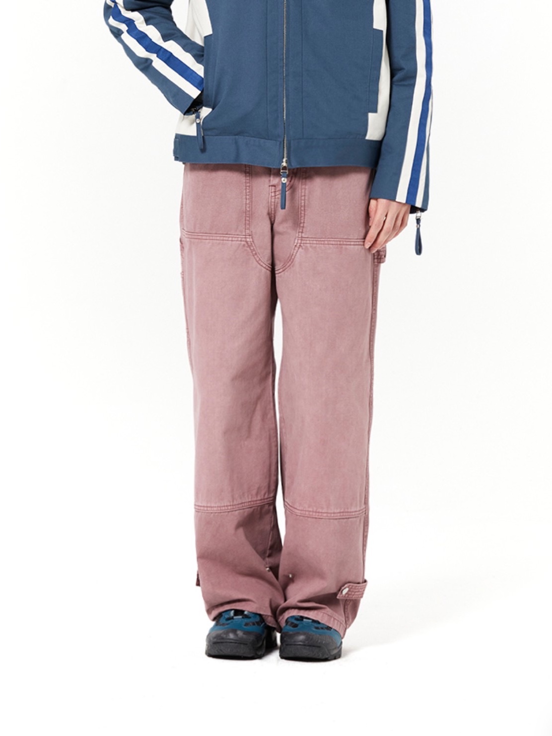 Thevinylhouse Dyed Double Knee Pants Pink 착용 스타일
