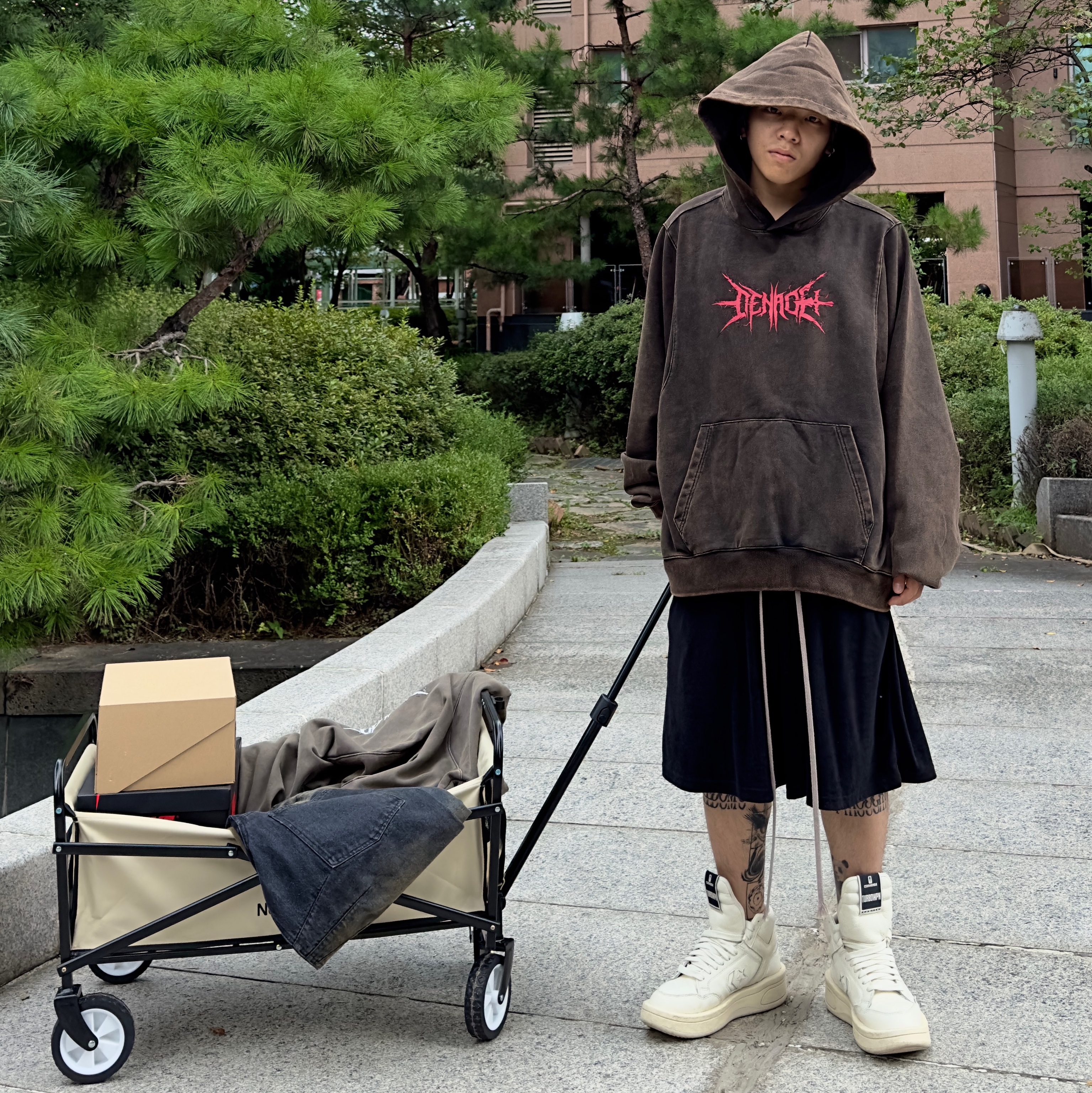 Converse x Drkshdw Turbowpn Egret 착용 스타일 - 4