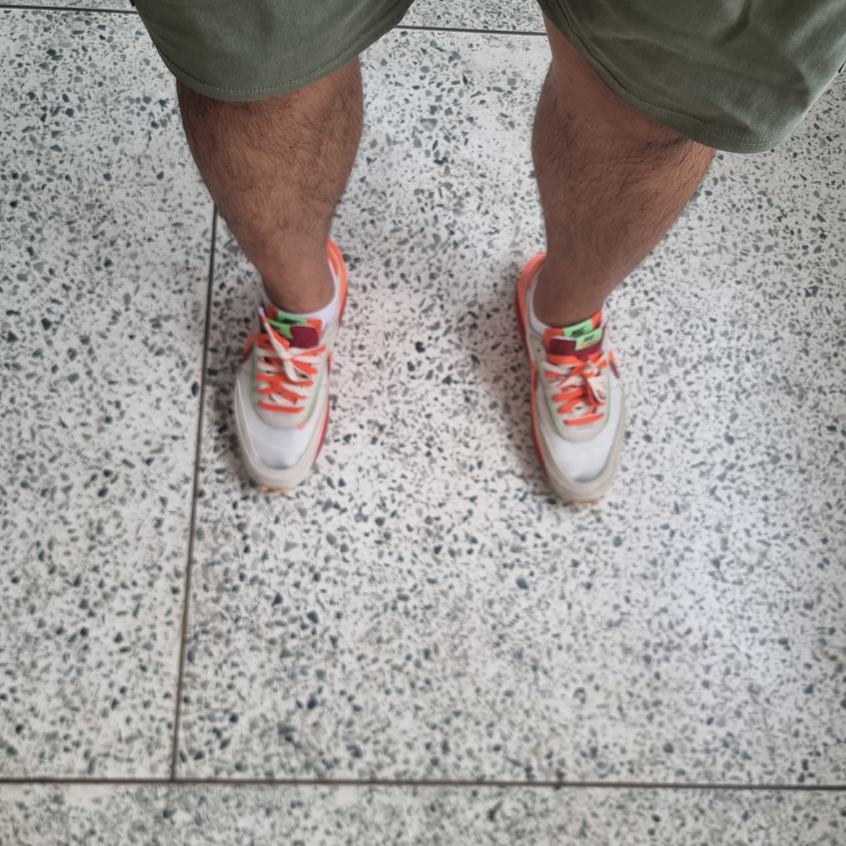 Nike x Sacai x Clot LDWaffle Orange Blaze 착용 스타일