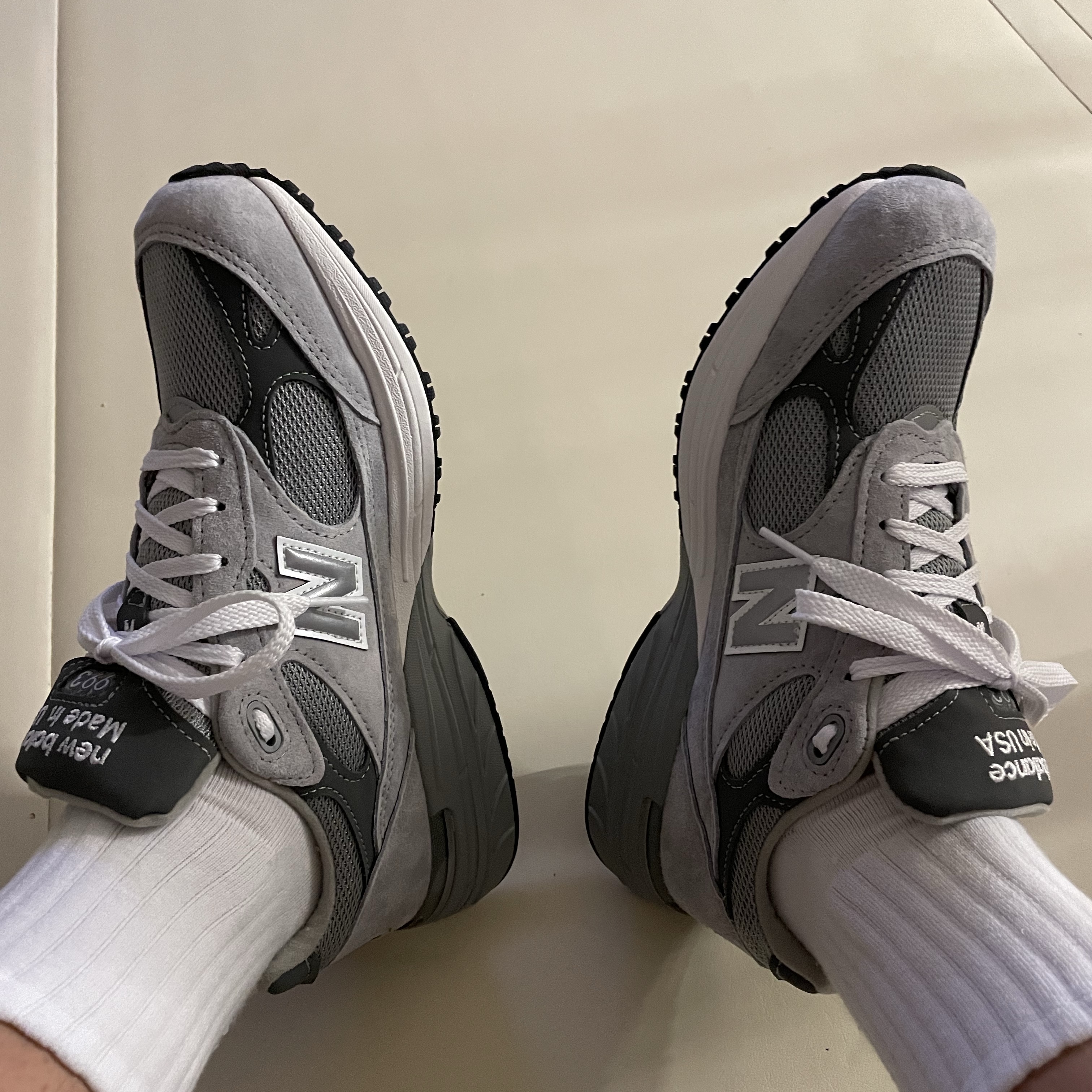 New Balance 993 Made in USA Grey - D Standard 착용 스타일 - 2