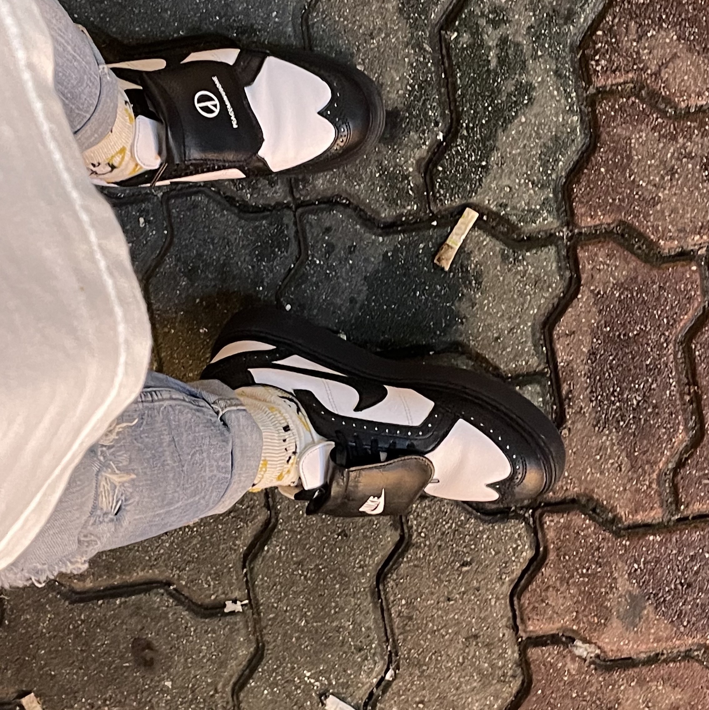 Nike x Peaceminusone Kwondo1 Black and White 착용 스타일