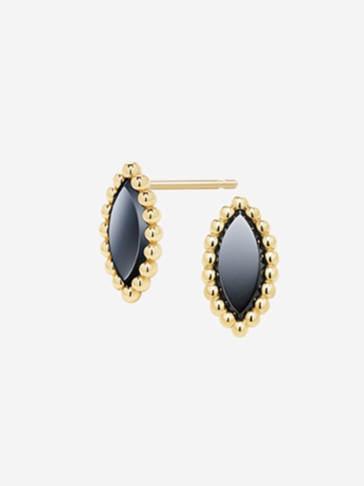 Miko Vasty Marquise Onyx Earring Yellow Gold 착용 스타일