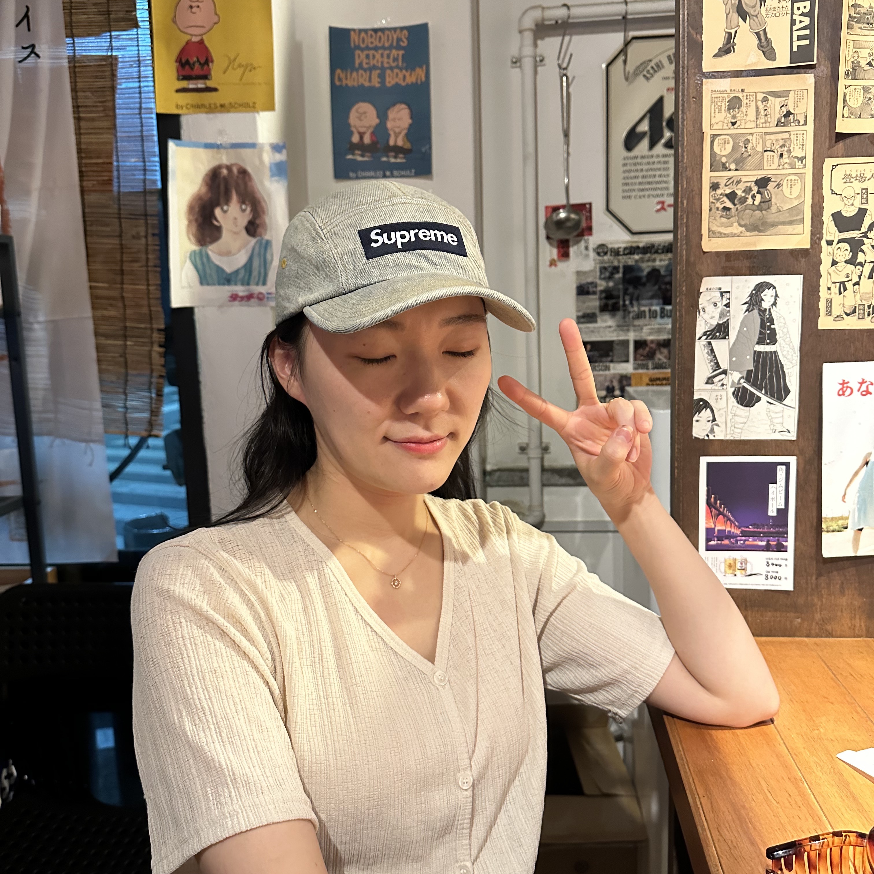 Supreme Denim Camp Cap Dirty Indigo - 23SS 착용 스타일 - 1