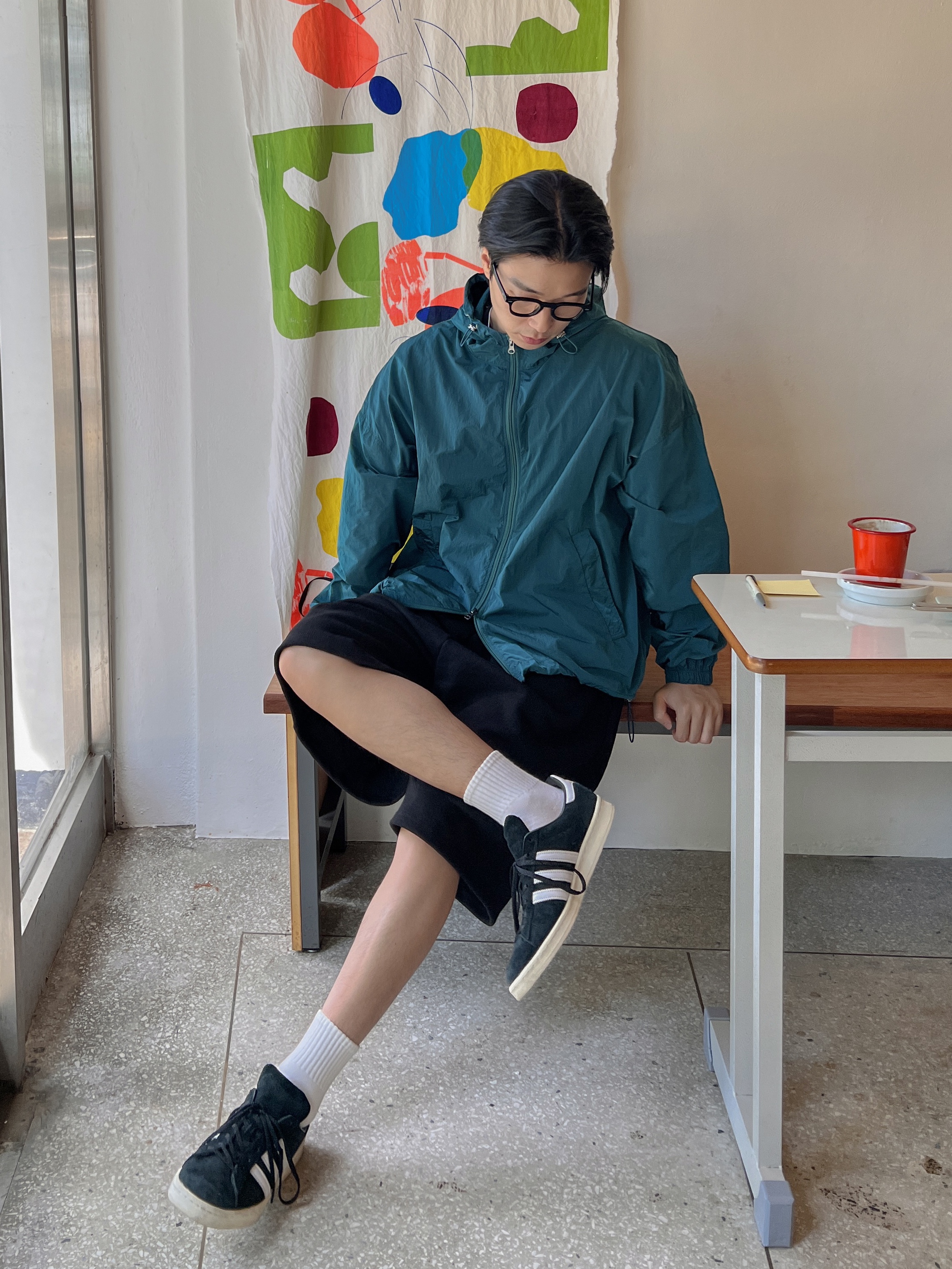 Adidas Campus 80s Black White 착용 스타일 - 1