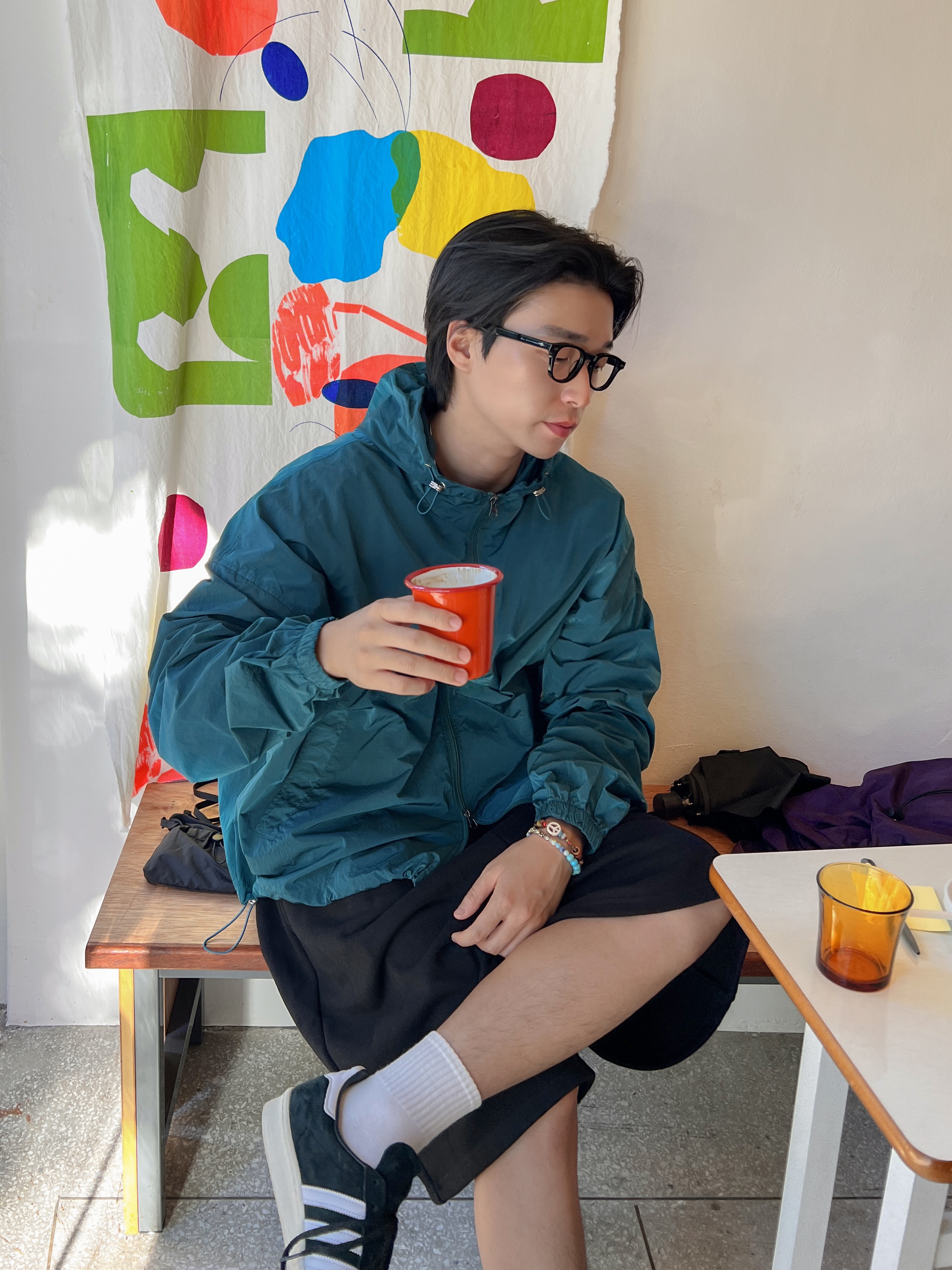 Adidas Campus 80s Black White 착용 스타일 - 2