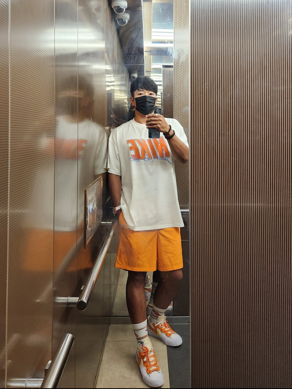 Nike M NRG Dunk '85 T-Shirt Sail - US/EU, Stussy Big Stock Nylon Shorts Orange 착용 스타일