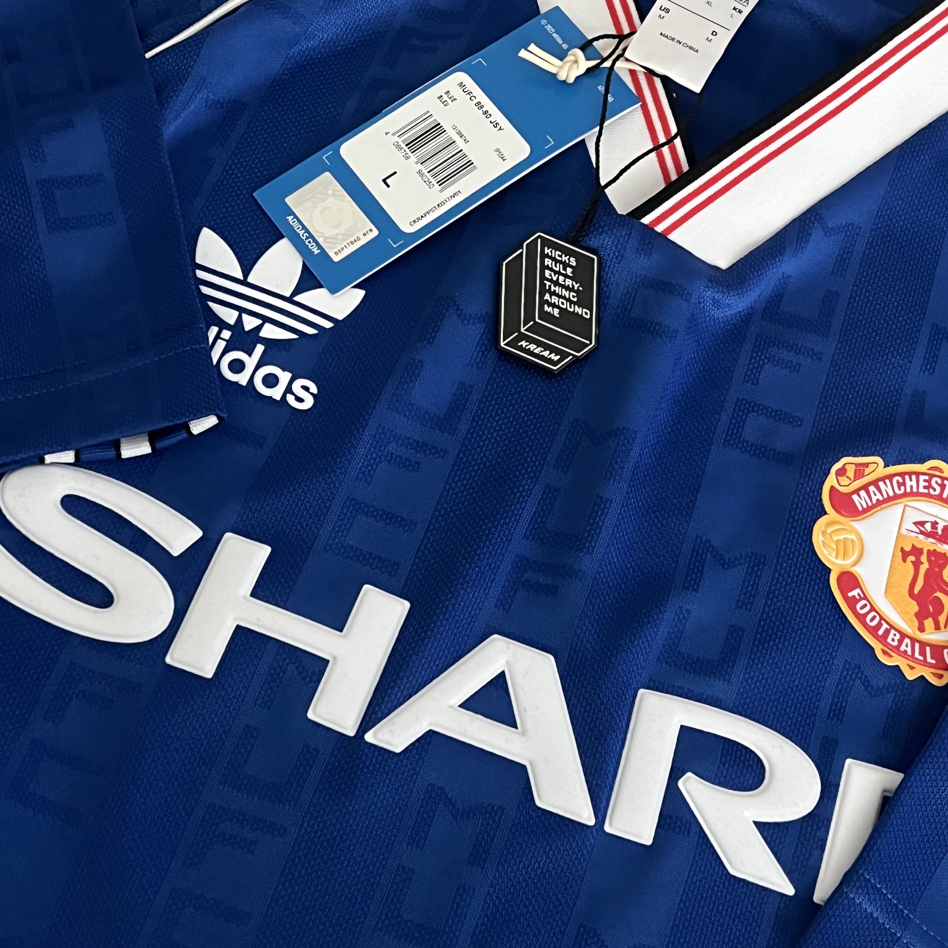 Adidas Manchester United 1988/90 Jersey Collegiate Royal - KR Sizing 착용 스타일