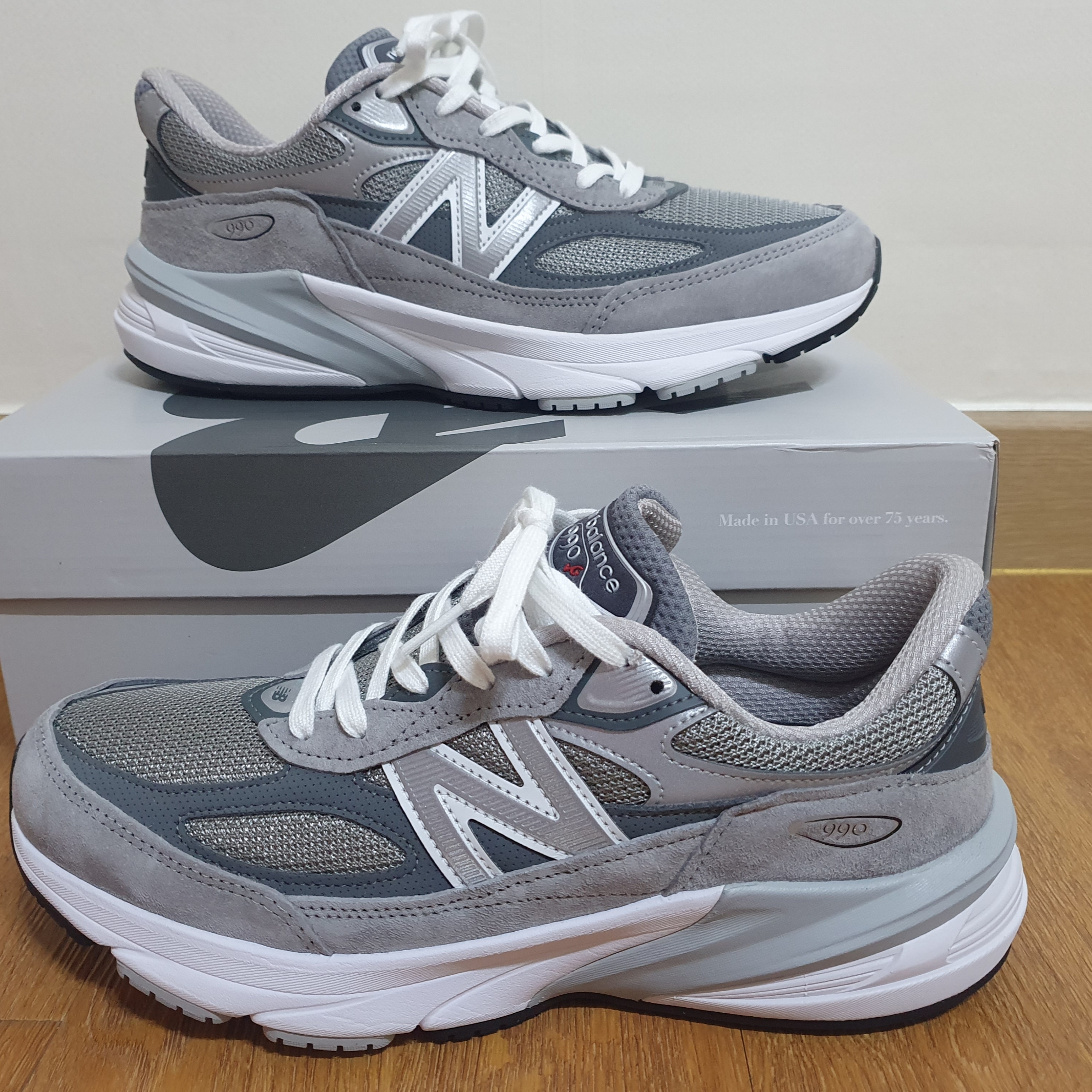 New Balance 990v6 Made in USA Grey - D Standard 착용 스타일 - 2