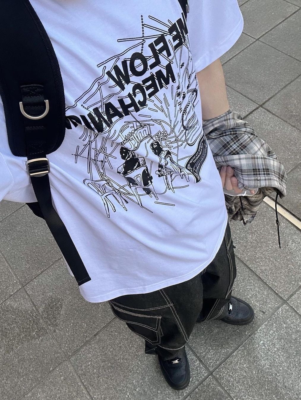 Millo Archive Time Flow Mechanism T-Shirt Black 착용 스타일