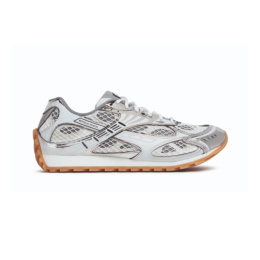(W) Bottega Veneta Orbit Sneaker Silver Parakeet, (W) Bottega Veneta Orbit Sneaker Silver White 착용 스타일 - 3